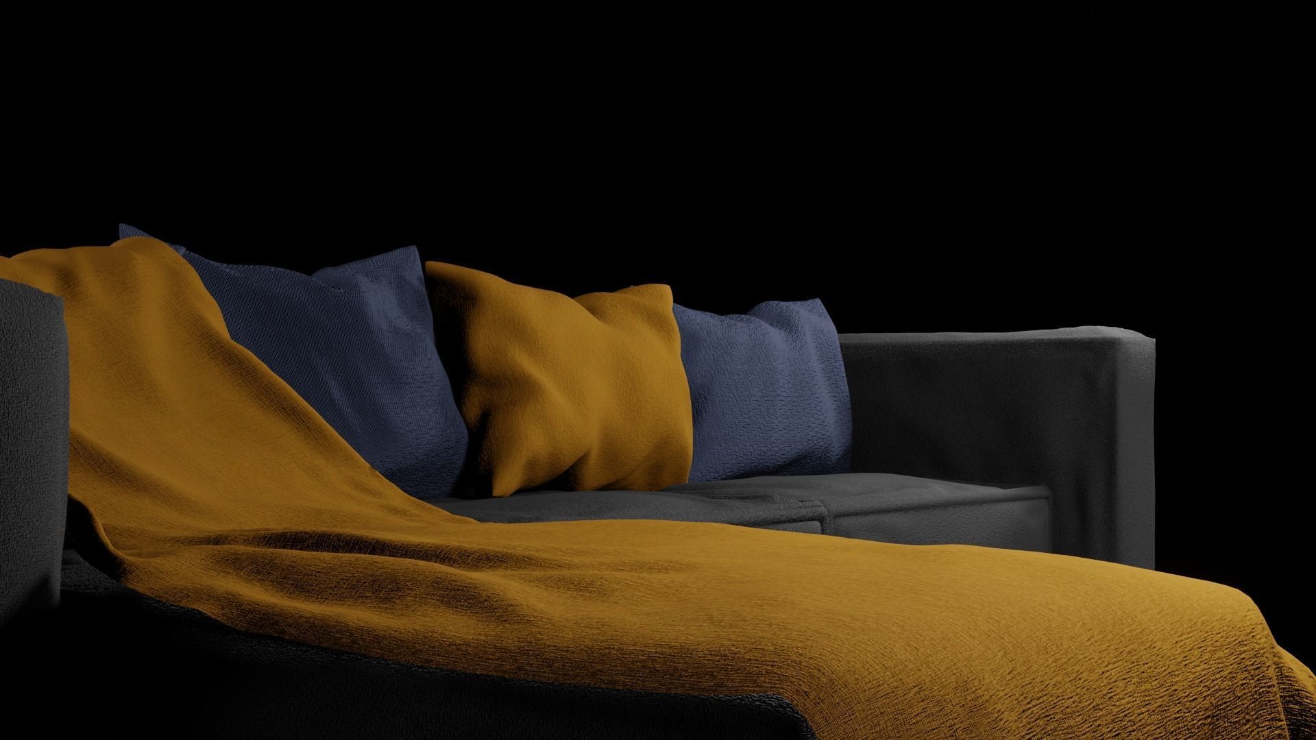 Sofa 1 couch with blankets Free 3D model_3