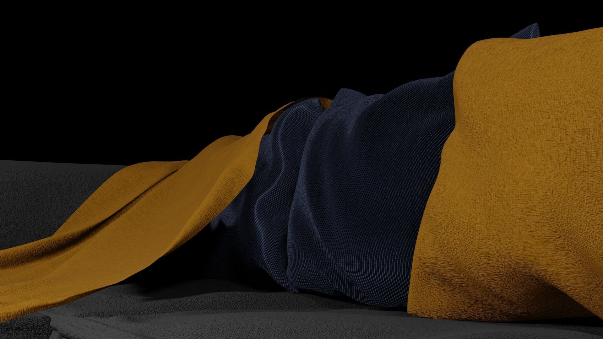 Sofa 1 couch with blankets Free 3D model_4