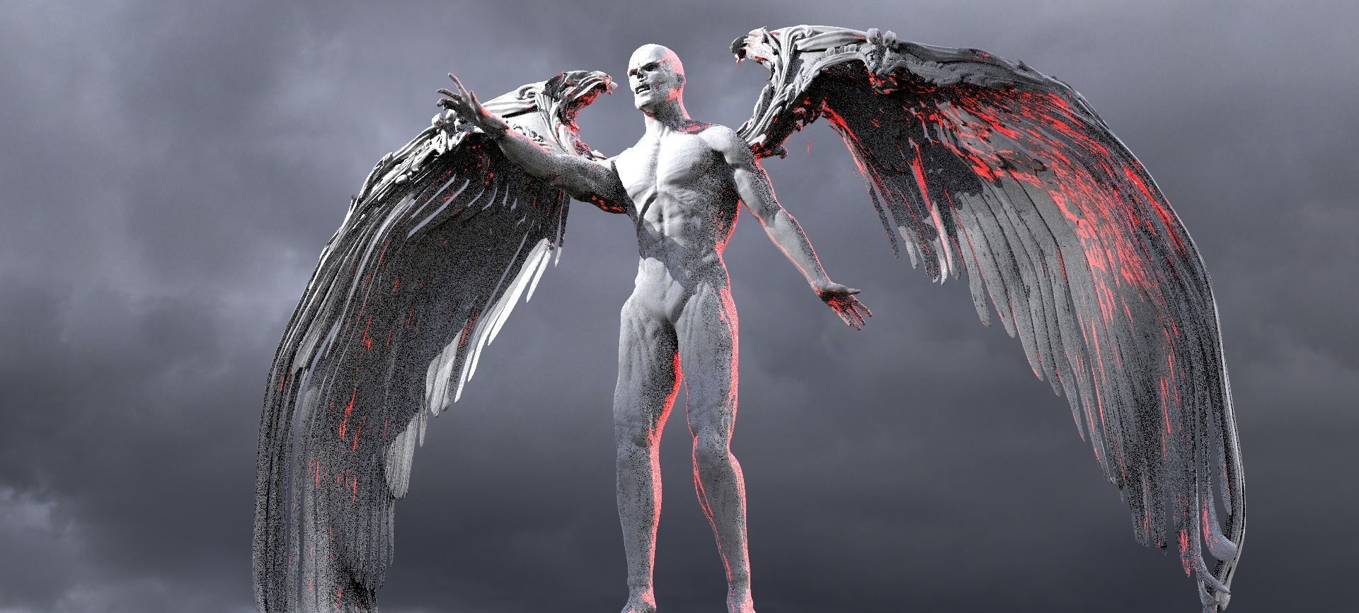 Fallen Angel Arch Dark Lord sculpture 3D model_1