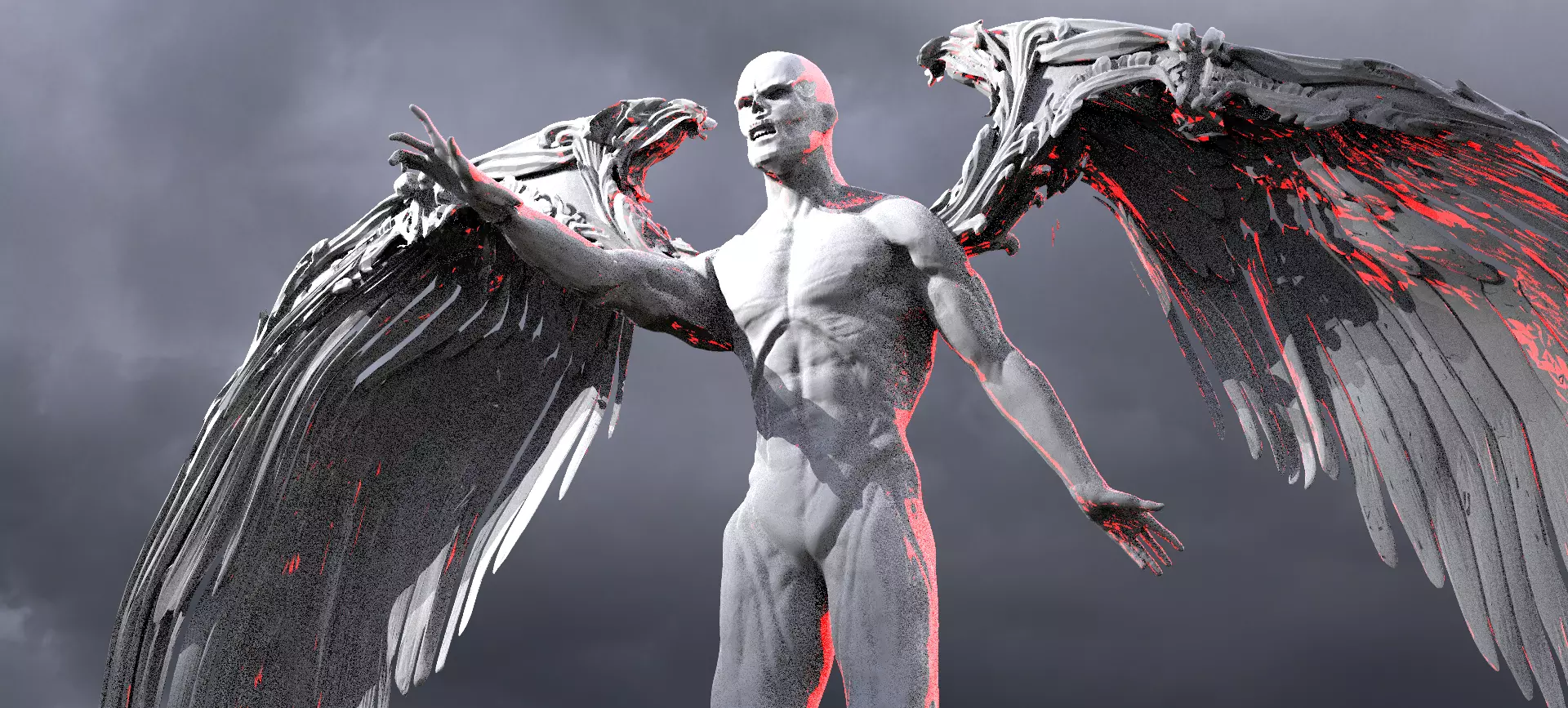 Fallen Angel Arch Dark Lord sculpture 3D model_0