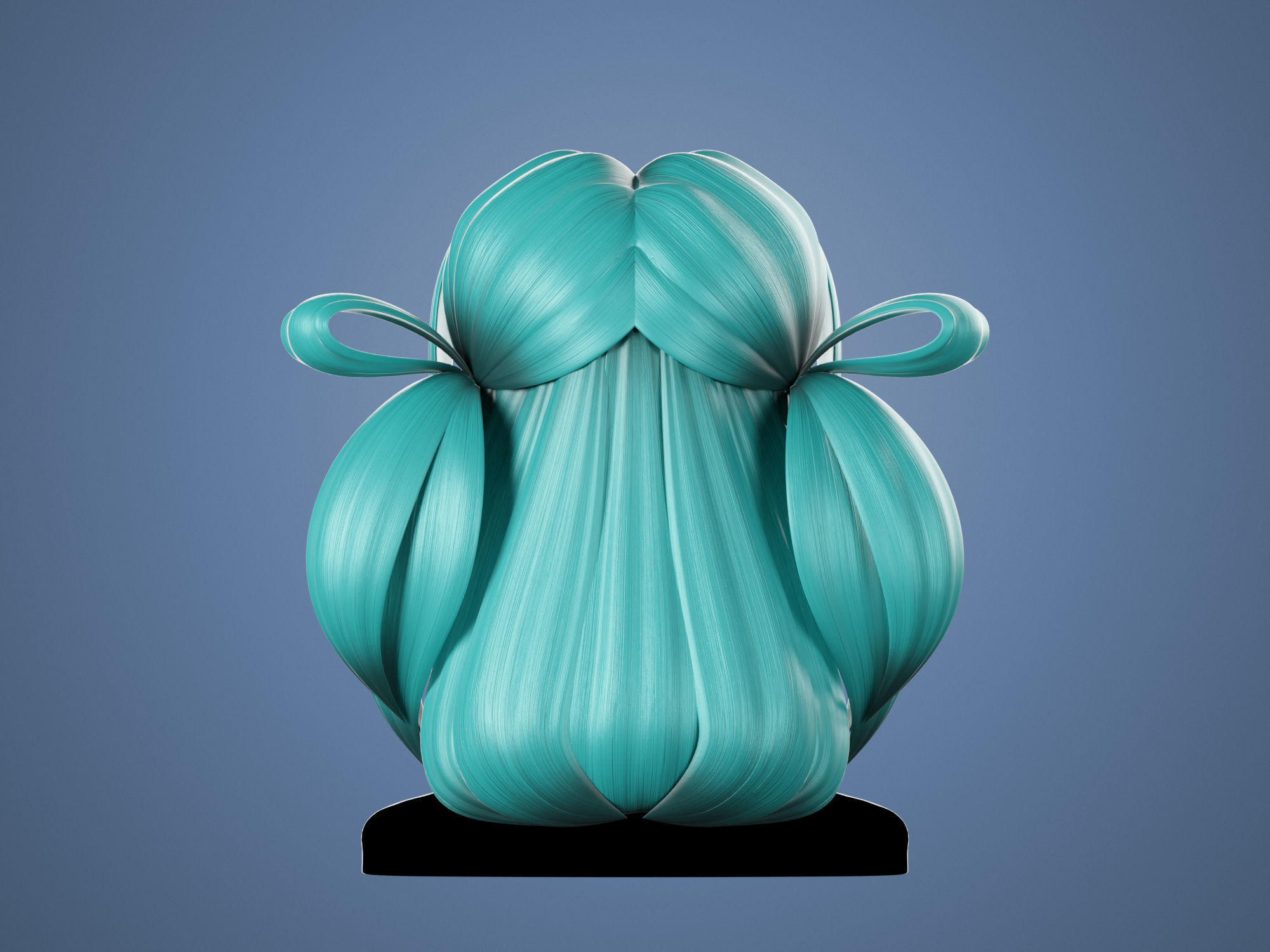 3D Hair Female 002 Low-poly 3D model_8