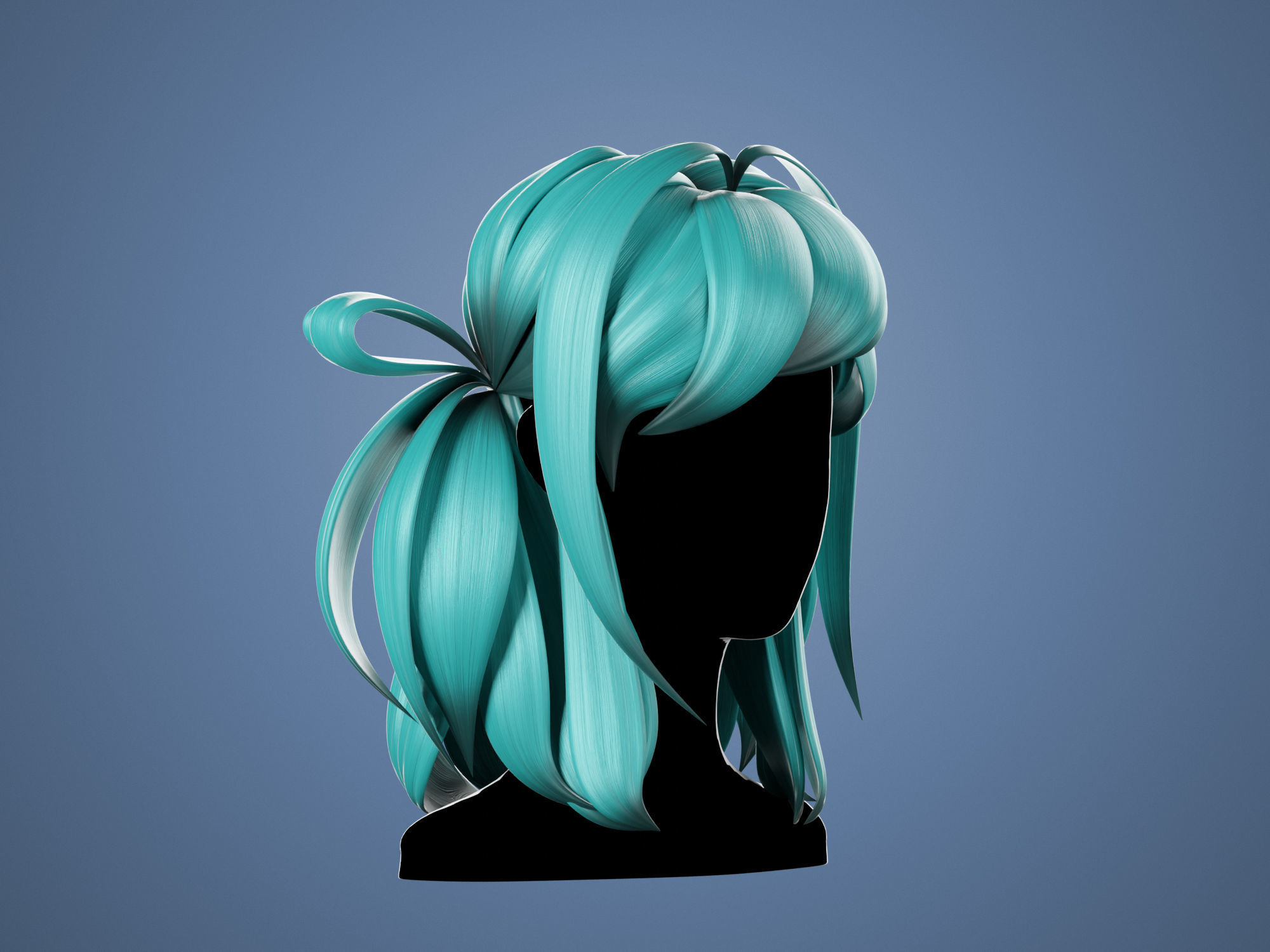 3D Hair Female 002 Low-poly 3D model_14