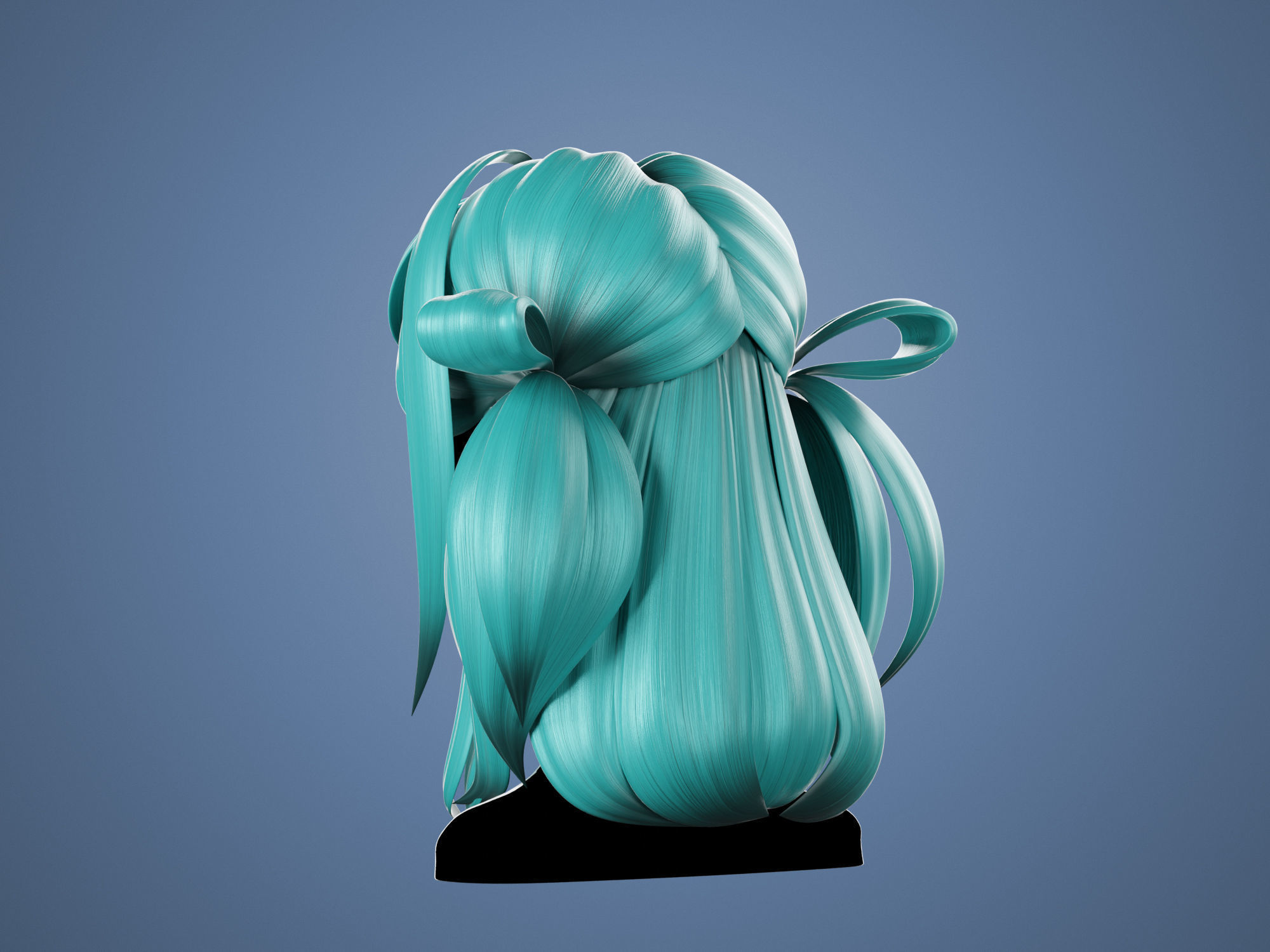 3D Hair Female 002 Low-poly 3D model_6