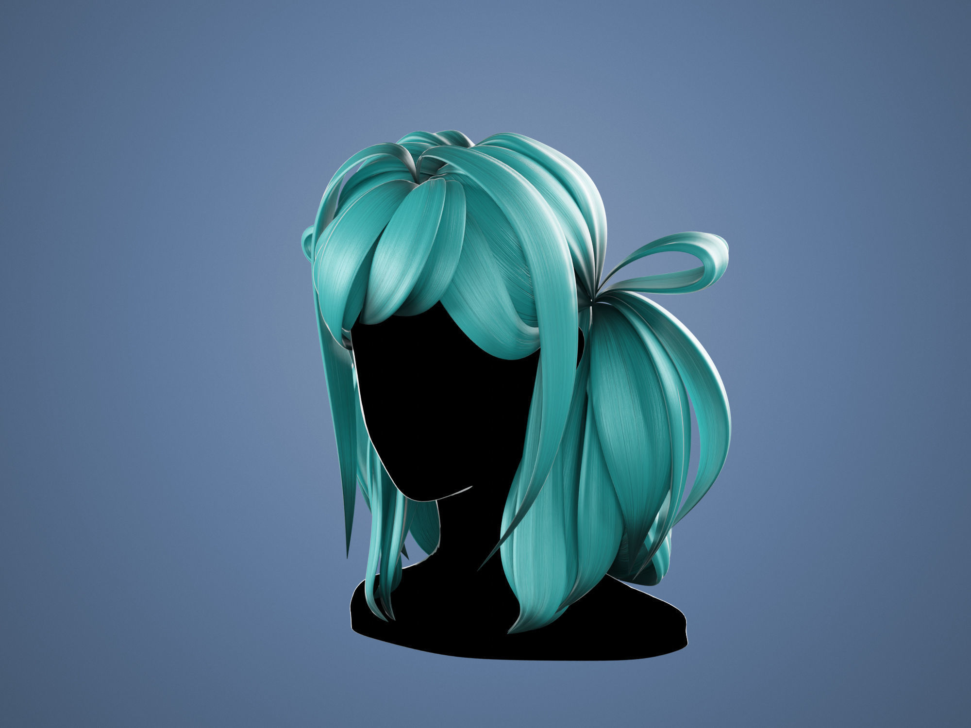 3D Hair Female 002 Low-poly 3D model_17