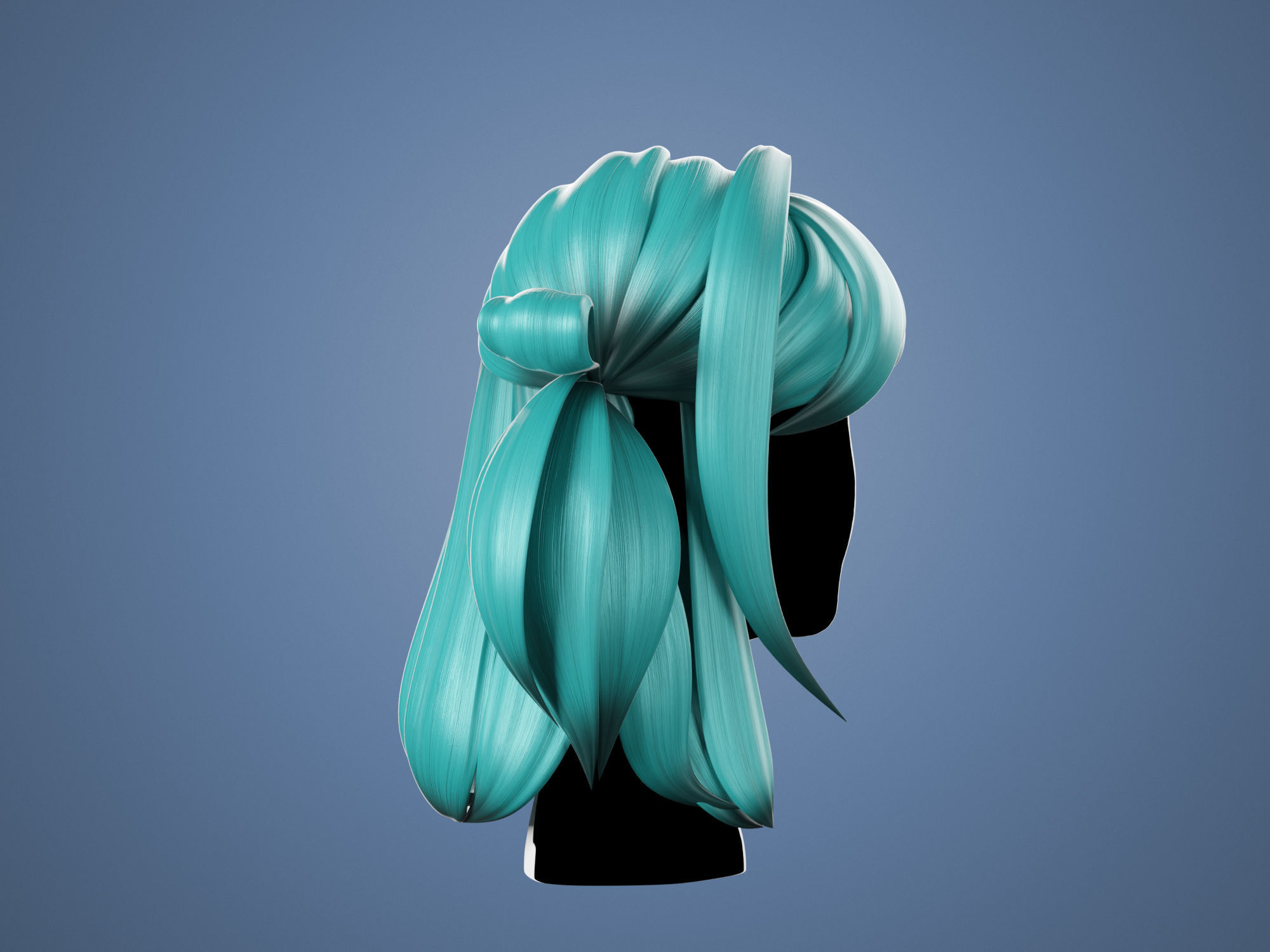 3D Hair Female 002 Low-poly 3D model_12