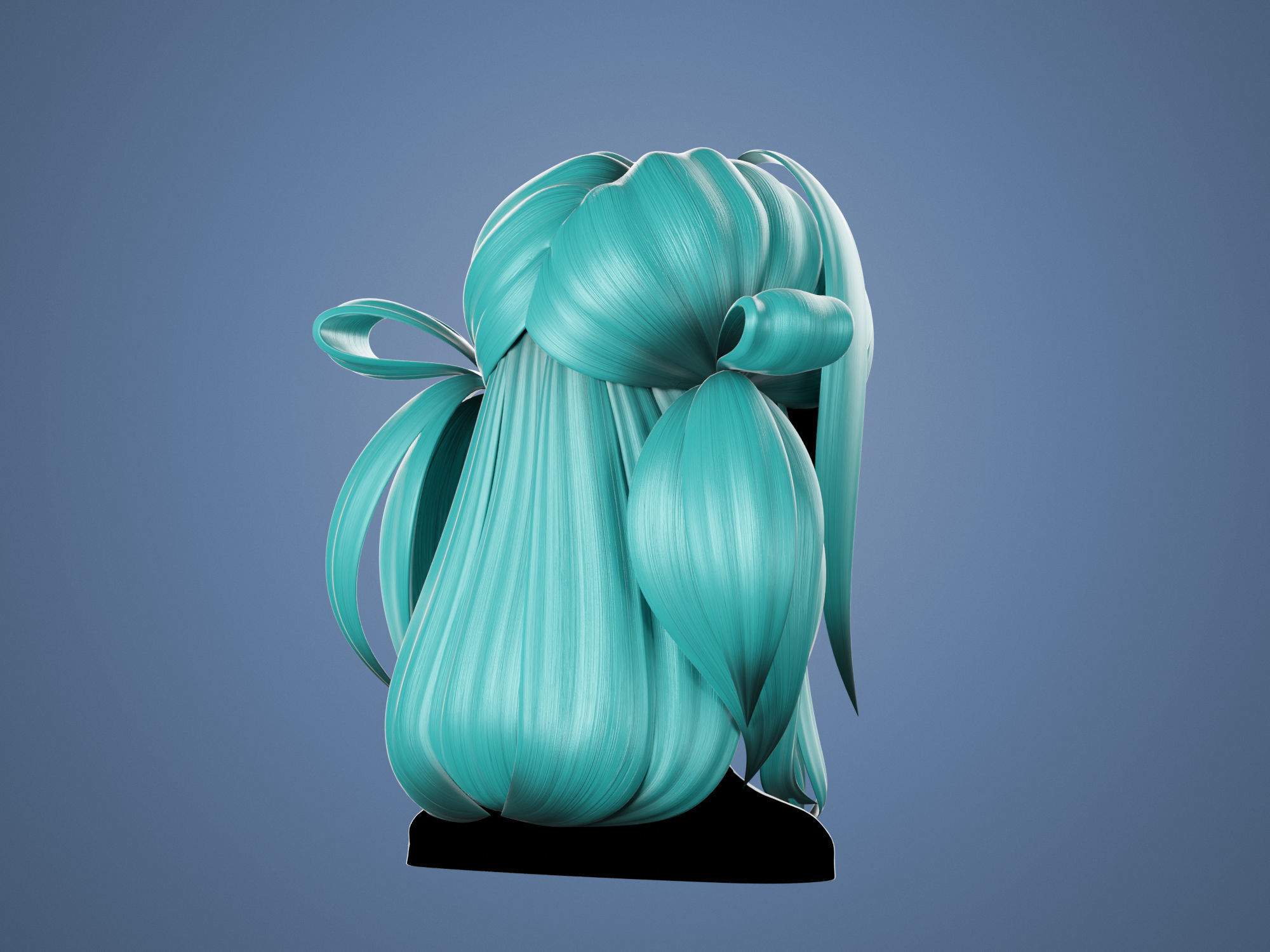 3D Hair Female 002 Low-poly 3D model_10