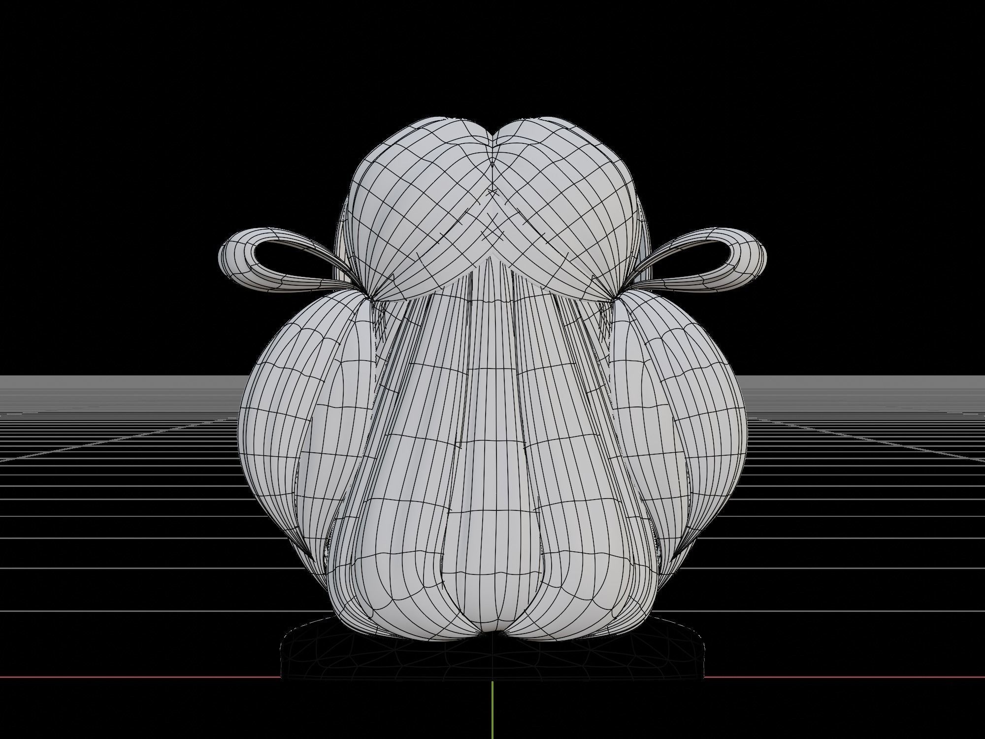 3D Hair Female 002 Low-poly 3D model_9