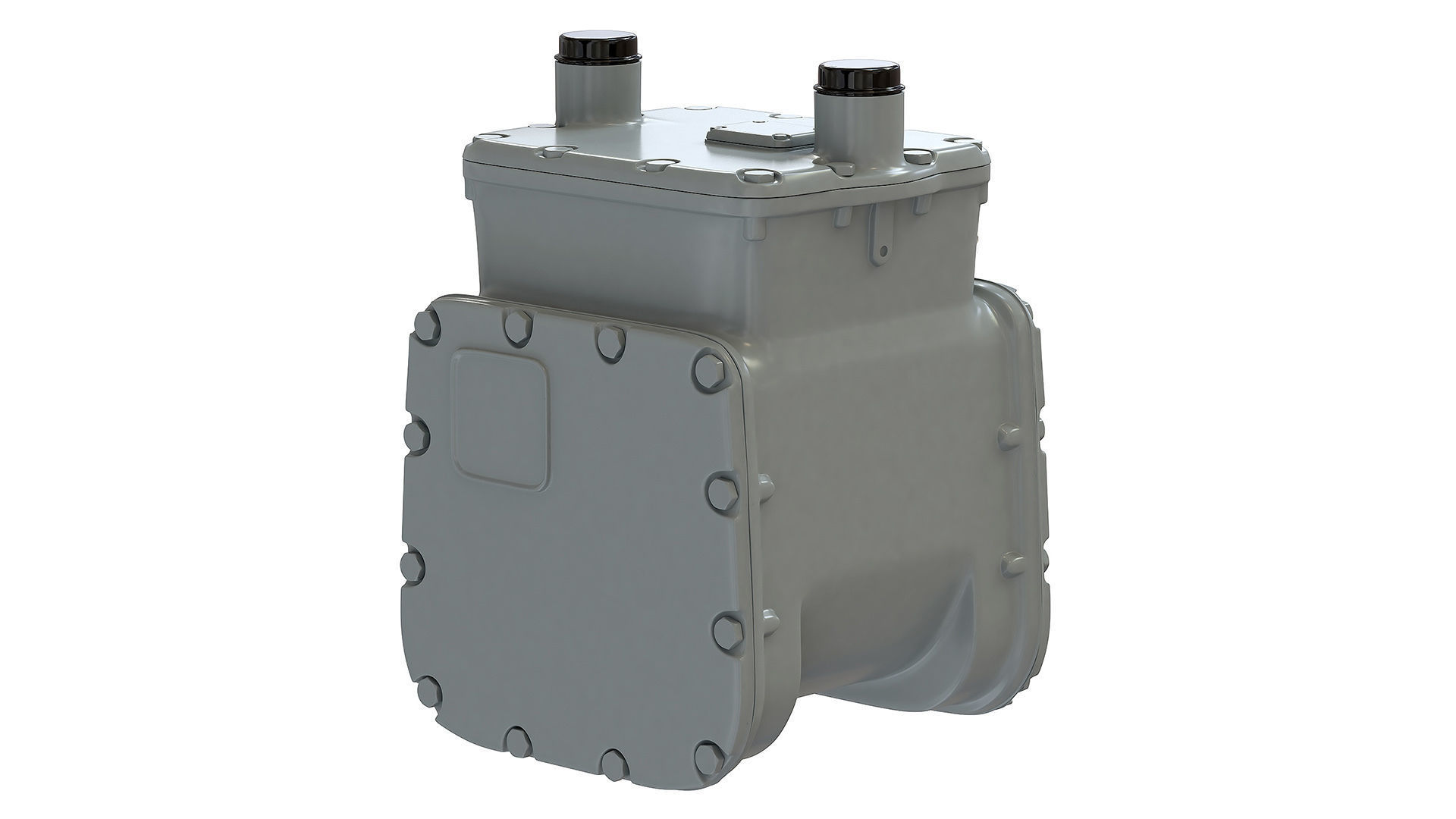 Detailed American Diaphragm Gas Meter AC250 Low-poly 3D model_3
