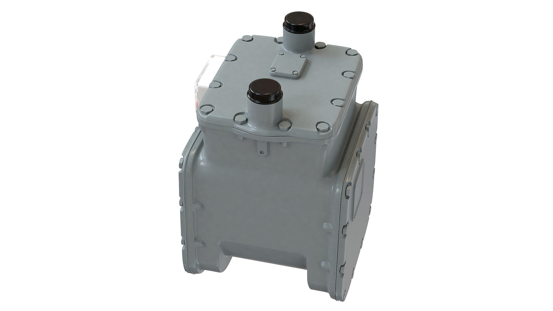 Detailed American Diaphragm Gas Meter AC250 Low-poly 3D model_4