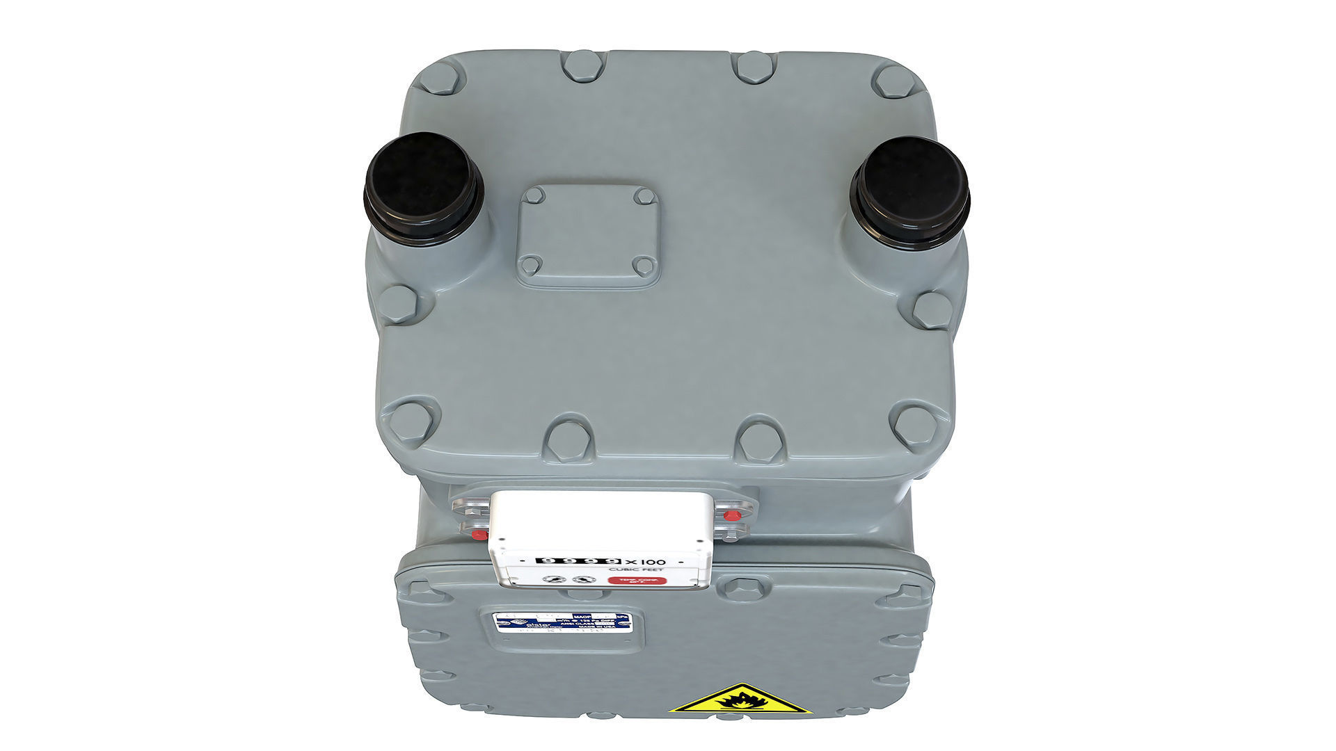 Detailed American Diaphragm Gas Meter AC250 Low-poly 3D model_6