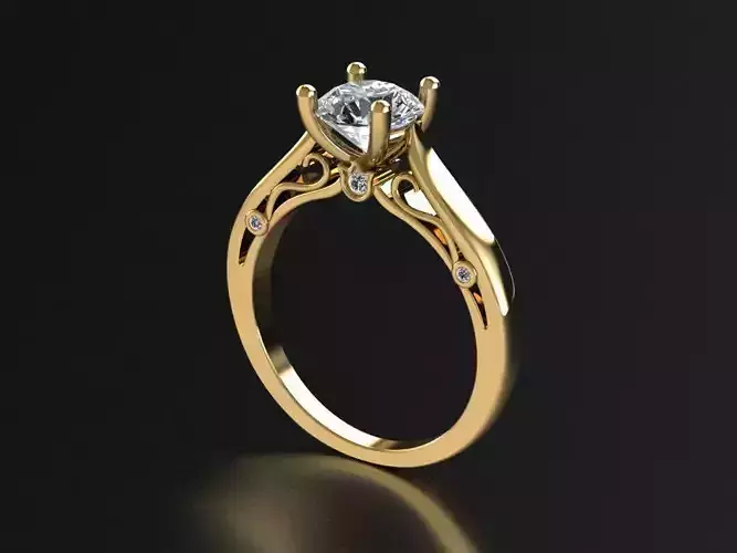 Ring with diamonds VERRAGIO 3D print model