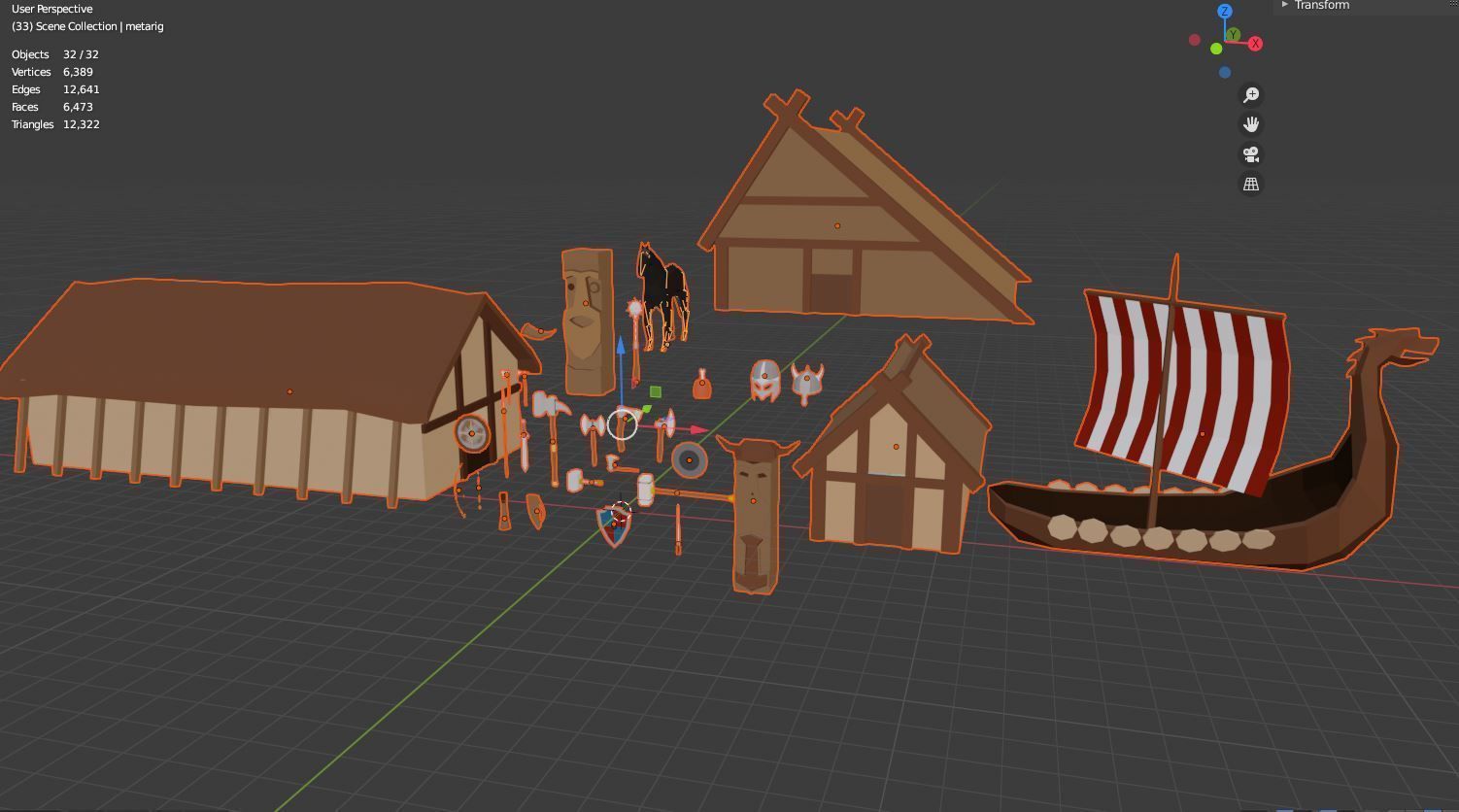 Viking Assets Low-poly 3D model_7