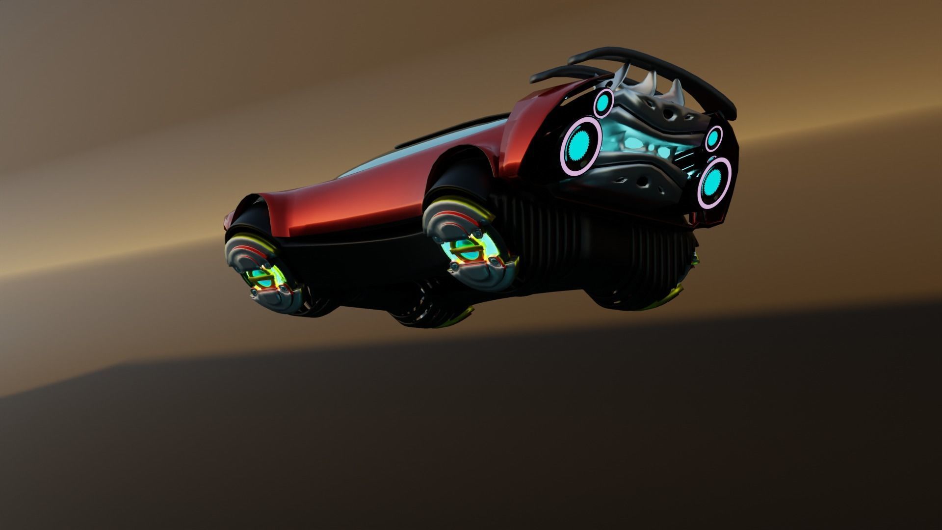 Simplistic Flying Vehicle 19 Low-poly 3D model_23