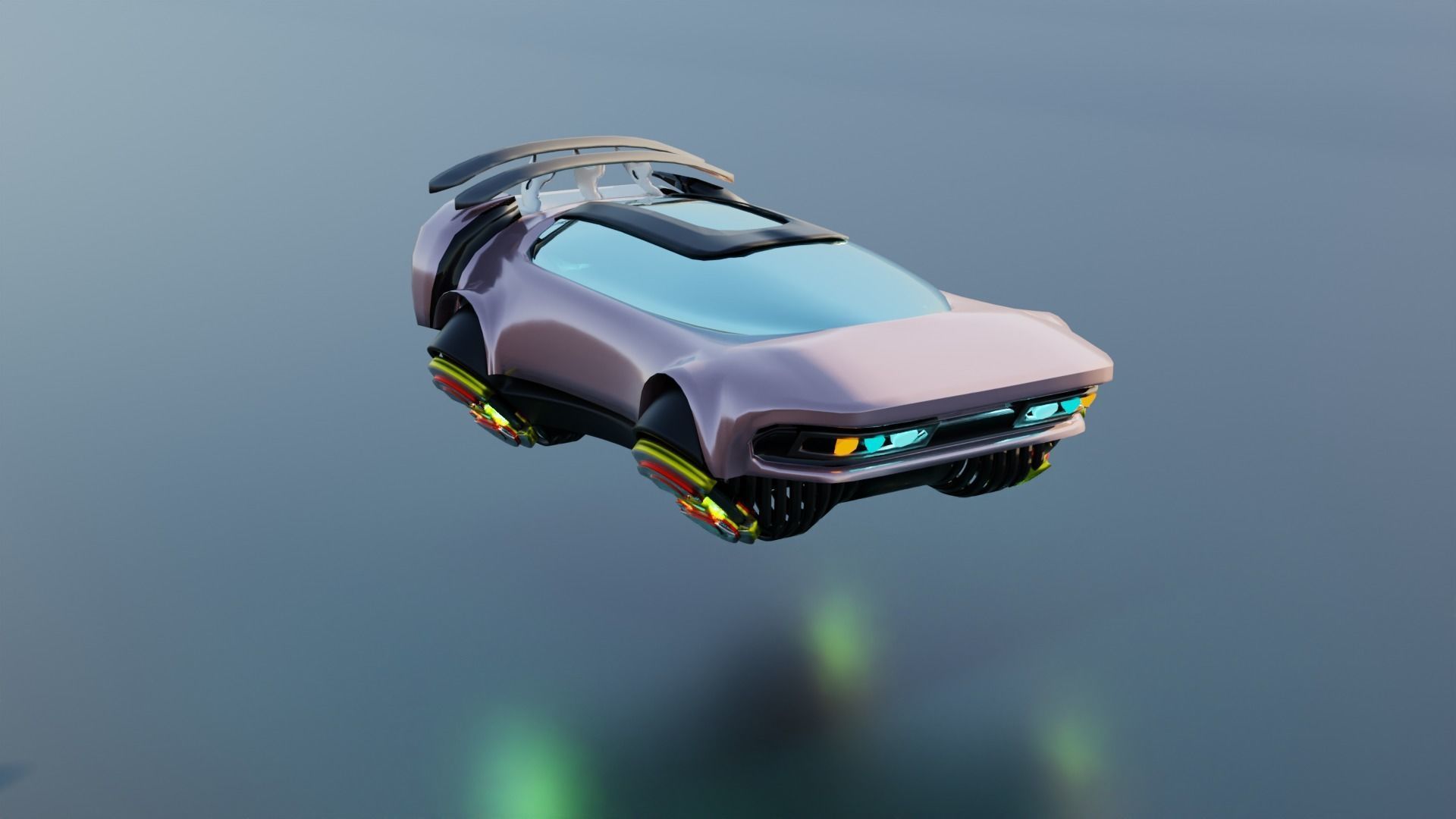 Simplistic Flying Vehicle 19 Low-poly 3D model_21