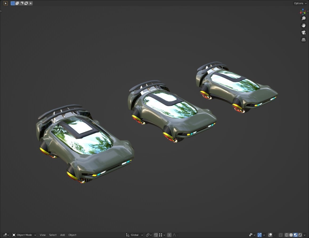 Simplistic Flying Vehicle 19 Low-poly 3D model_4