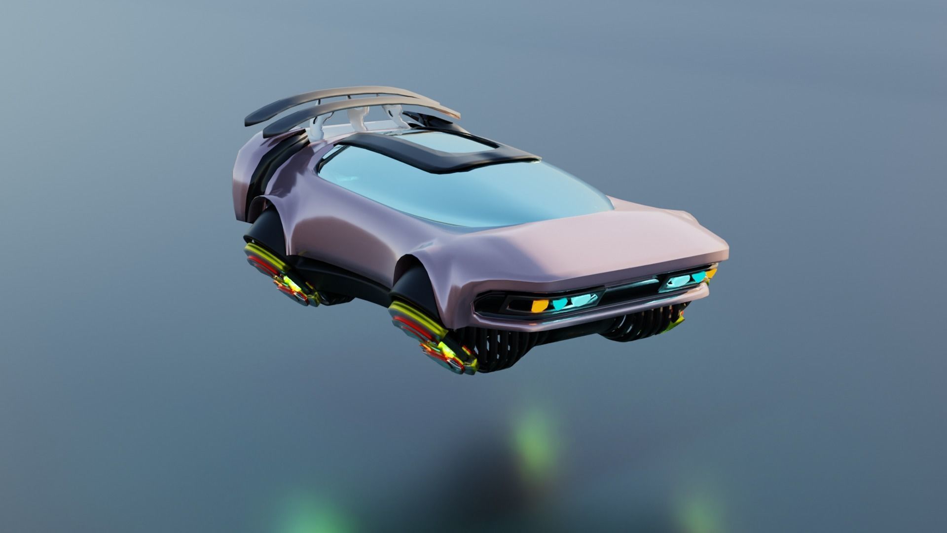 Simplistic Flying Vehicle 19 Low-poly 3D model_20