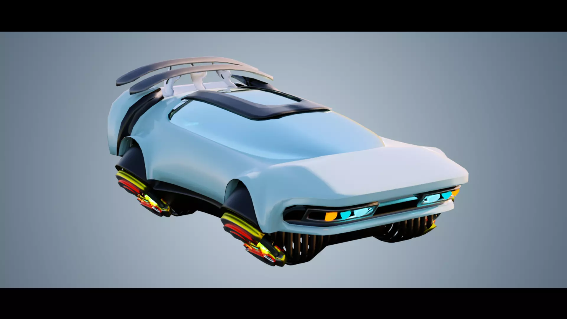 Simplistic Flying Vehicle 19 Low-poly 3D model_0