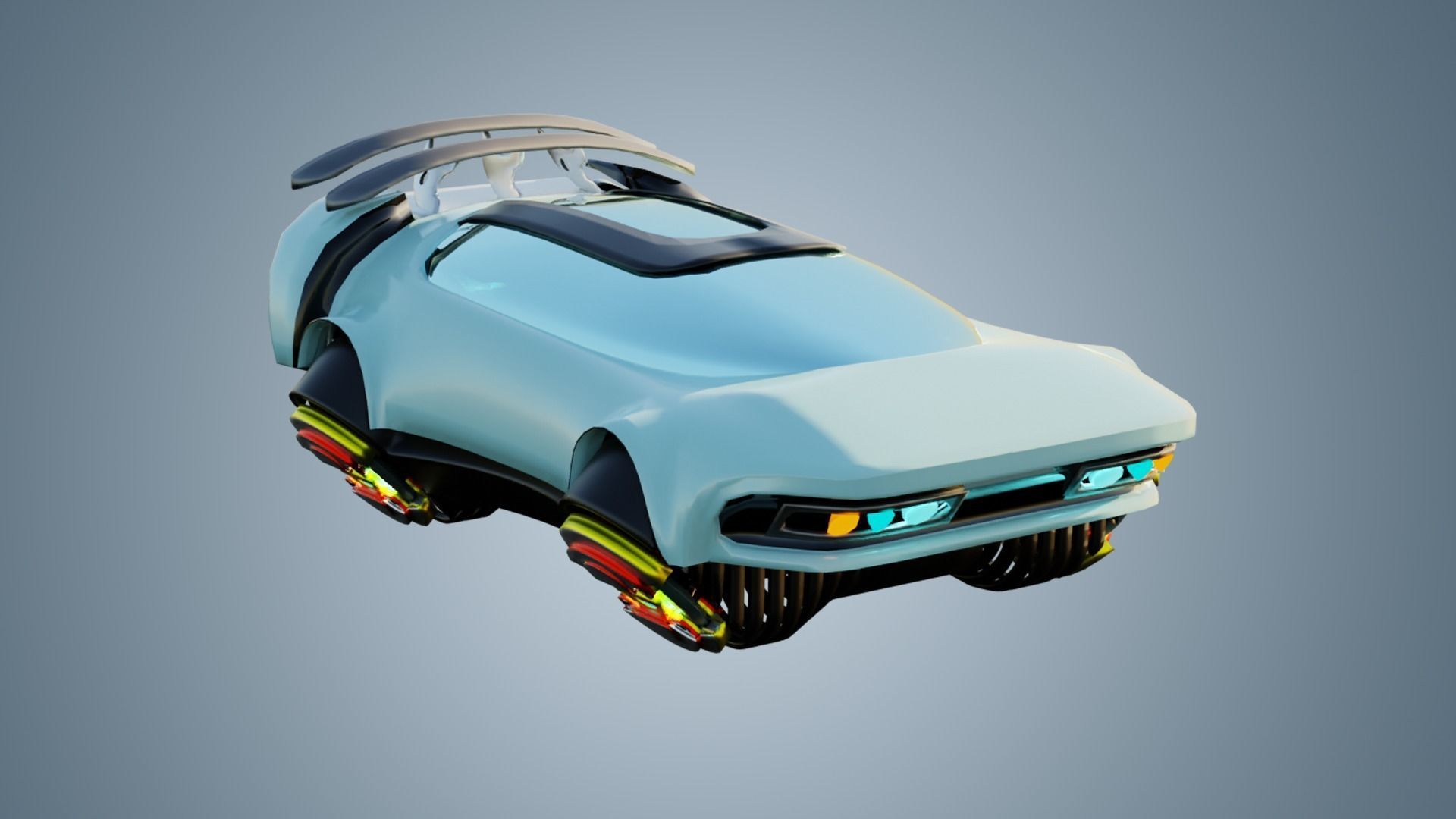 Simplistic Flying Vehicle 19 Low-poly 3D model_19