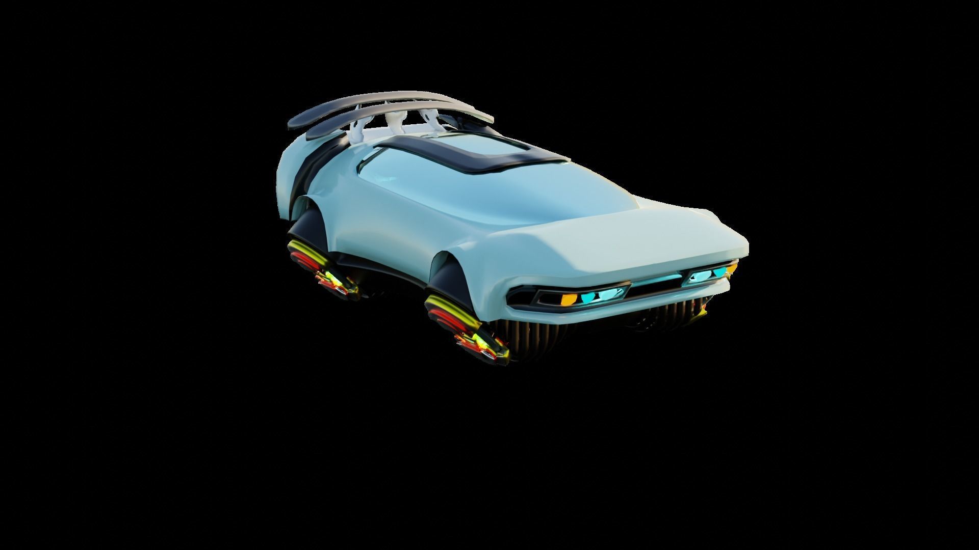 Simplistic Flying Vehicle 19 Low-poly 3D model_18