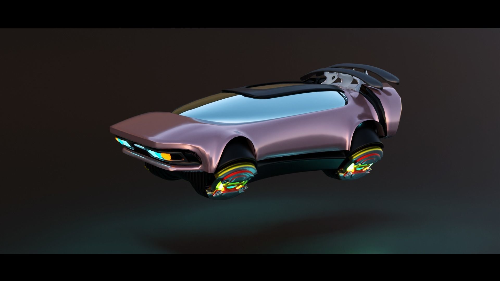 Simplistic Flying Vehicle 19 Low-poly 3D model_2