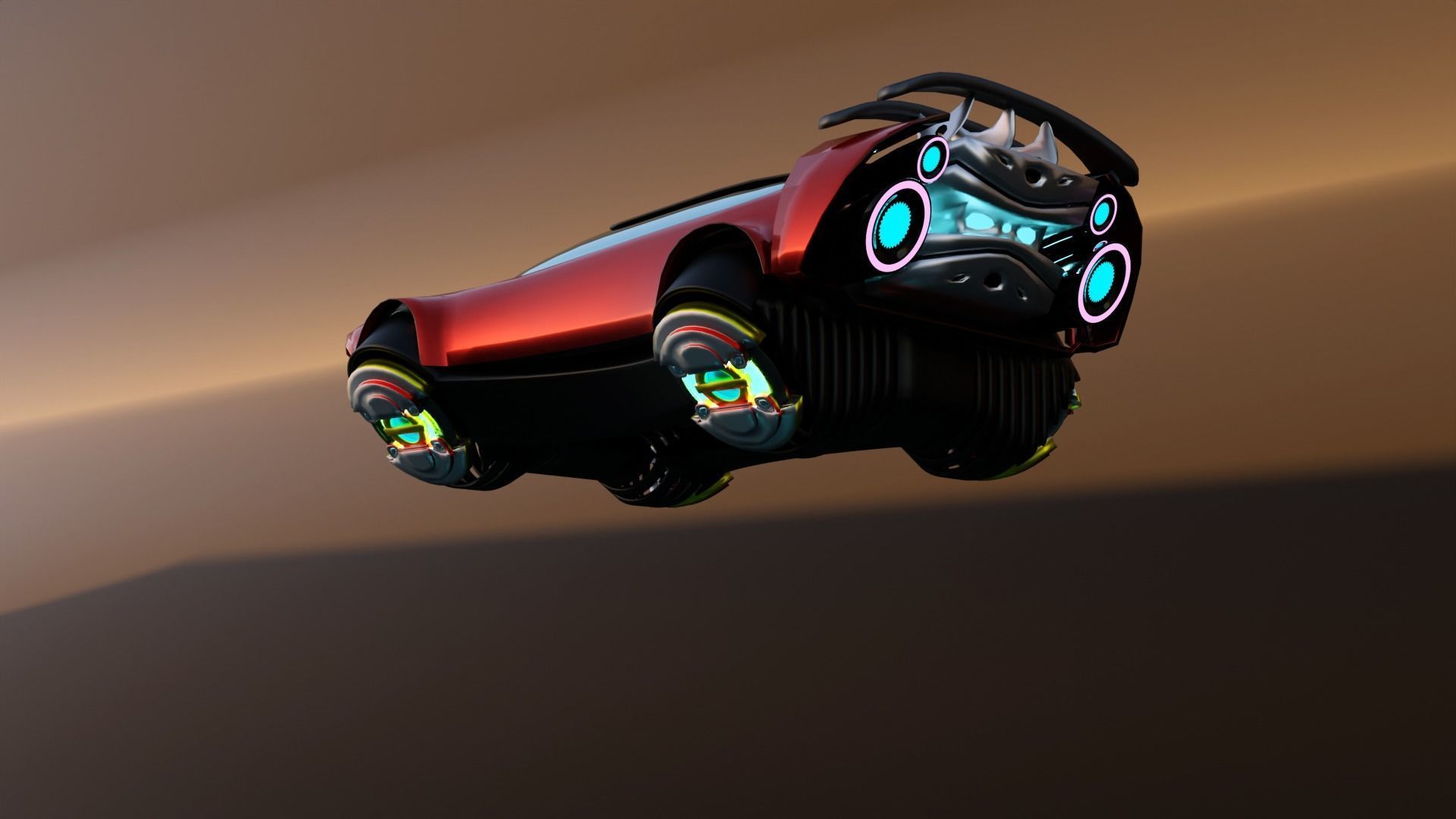 Simplistic Flying Vehicle 19 Low-poly 3D model_12