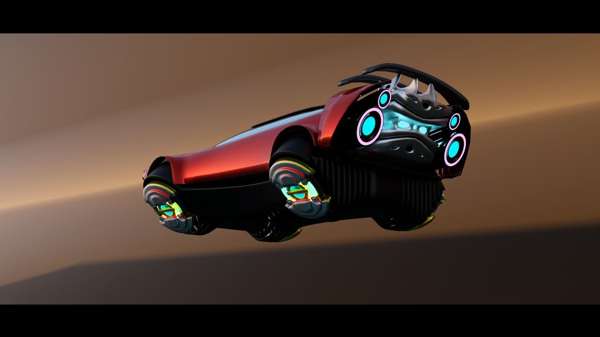 Simplistic Flying Vehicle 19 Low-poly 3D model_1