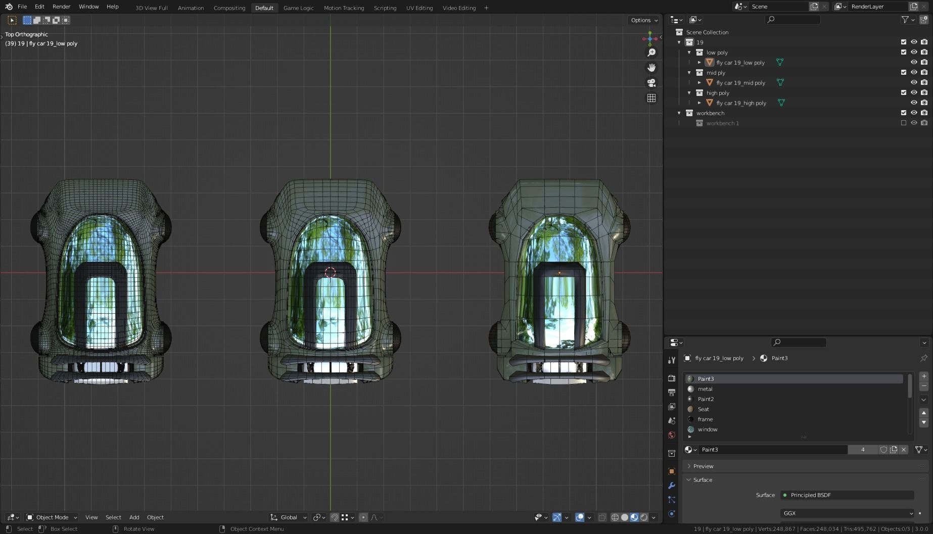 Simplistic Flying Vehicle 19 Low-poly 3D model_5