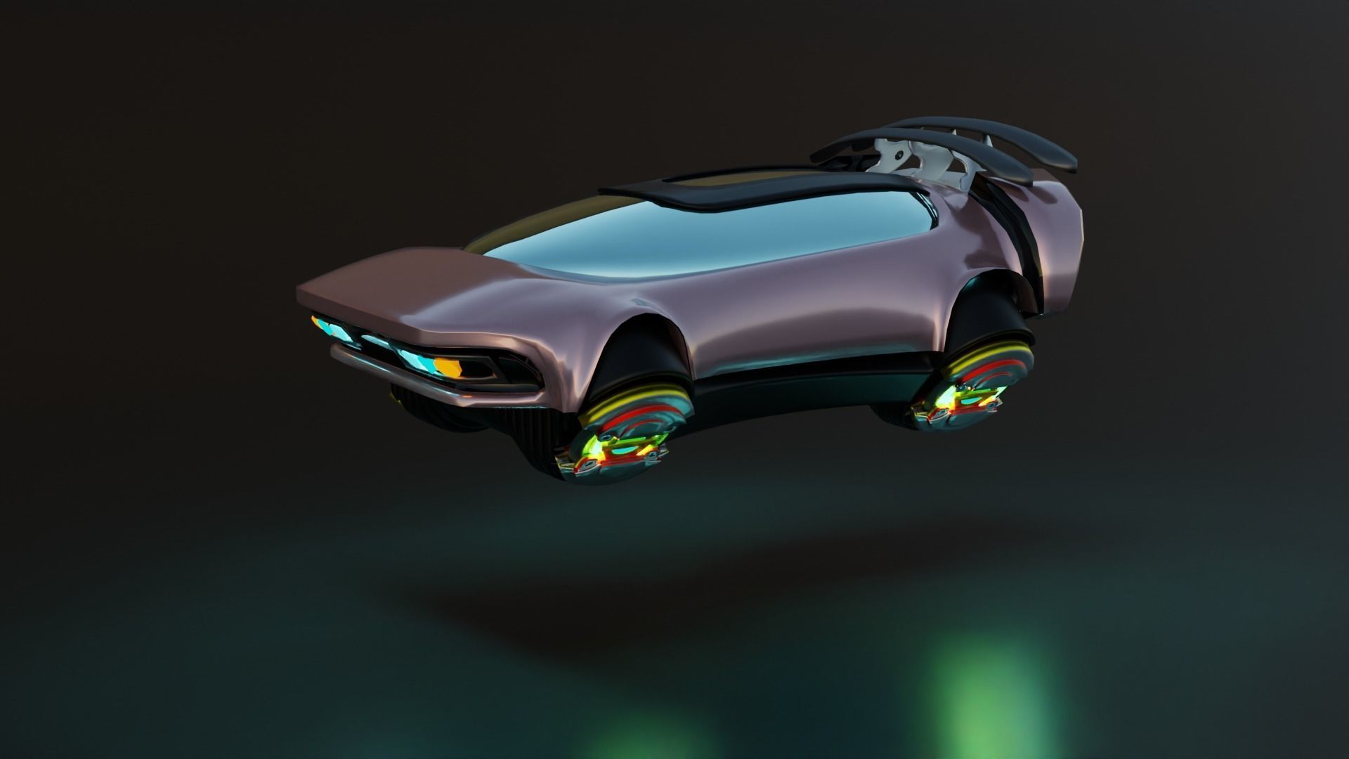 Simplistic Flying Vehicle 19 Low-poly 3D model_22