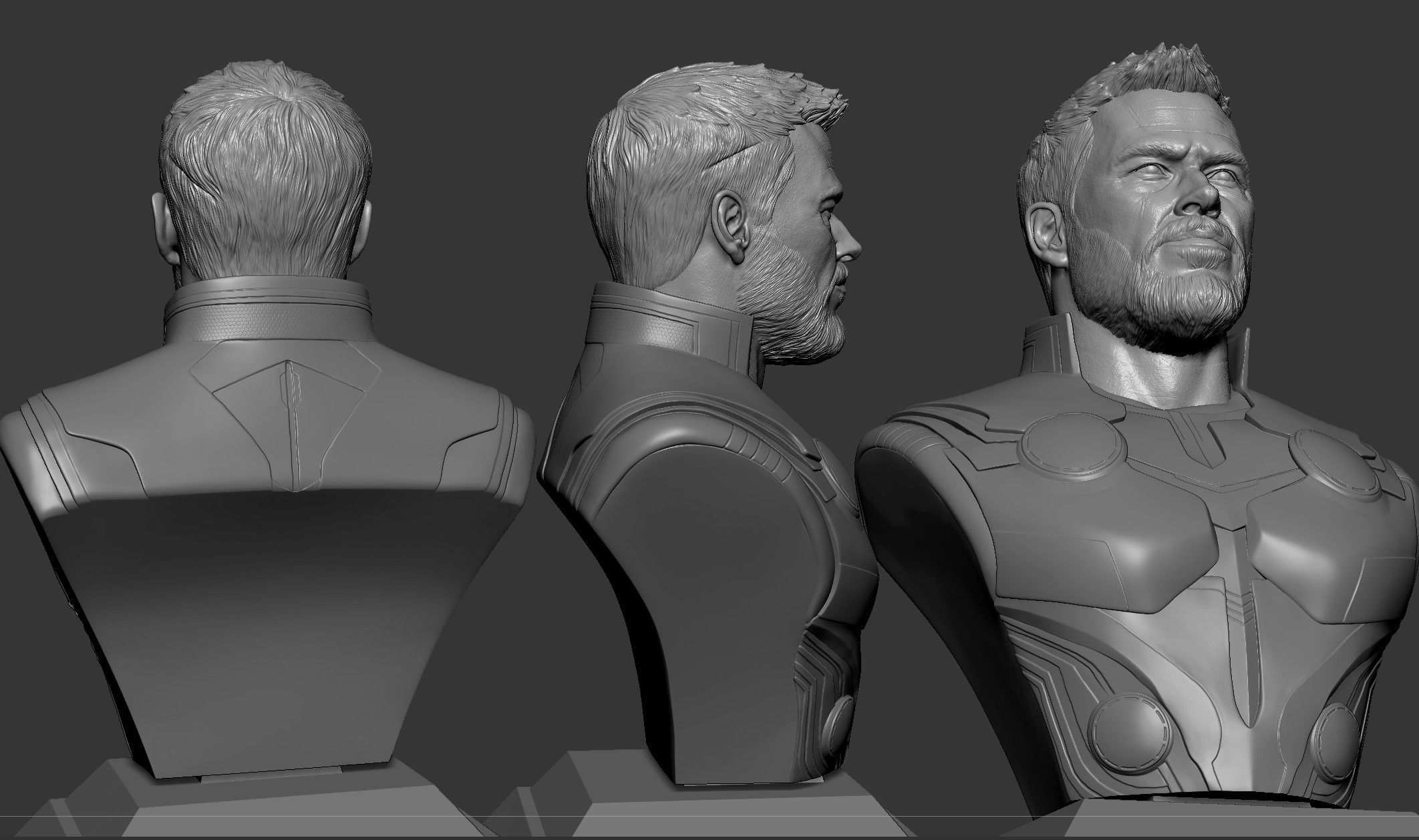 Thor- Chris Hemsworth Bust 3D print model_8