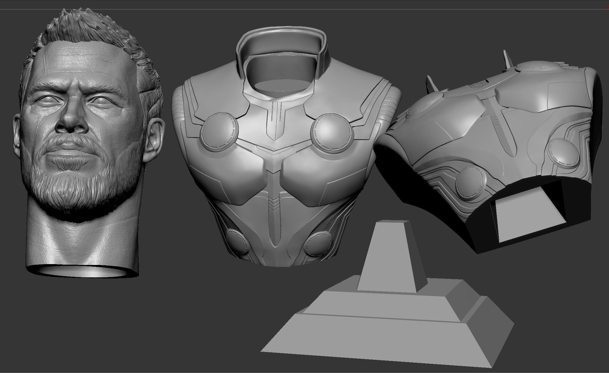 Thor- Chris Hemsworth Bust 3D print model_10