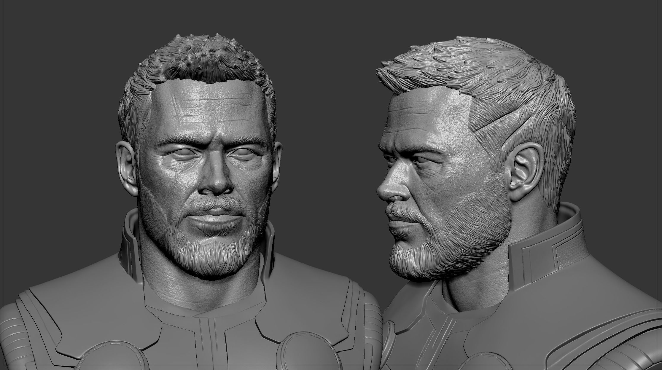 Thor- Chris Hemsworth Bust 3D print model_5