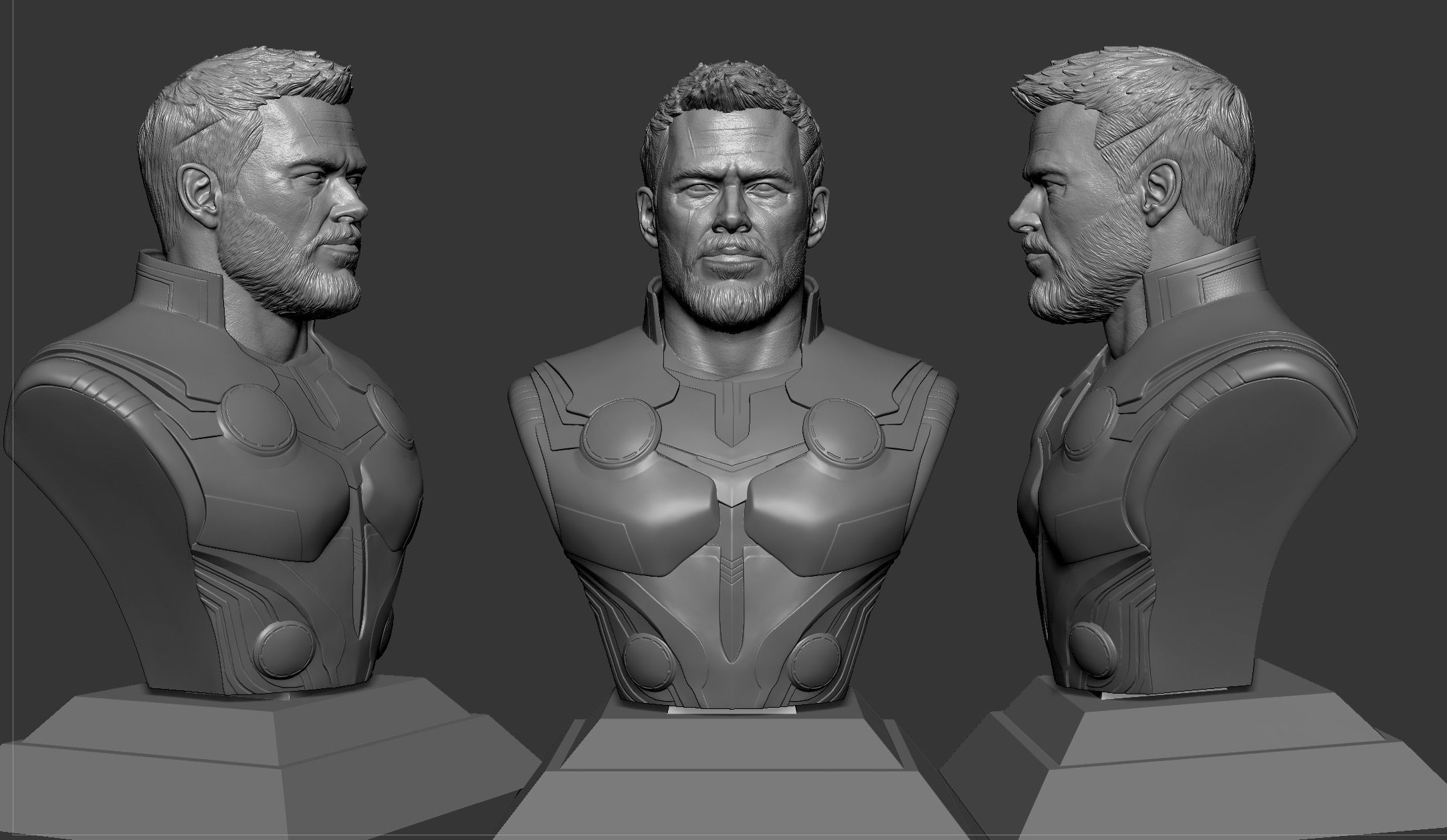 Thor- Chris Hemsworth Bust 3D print model_4
