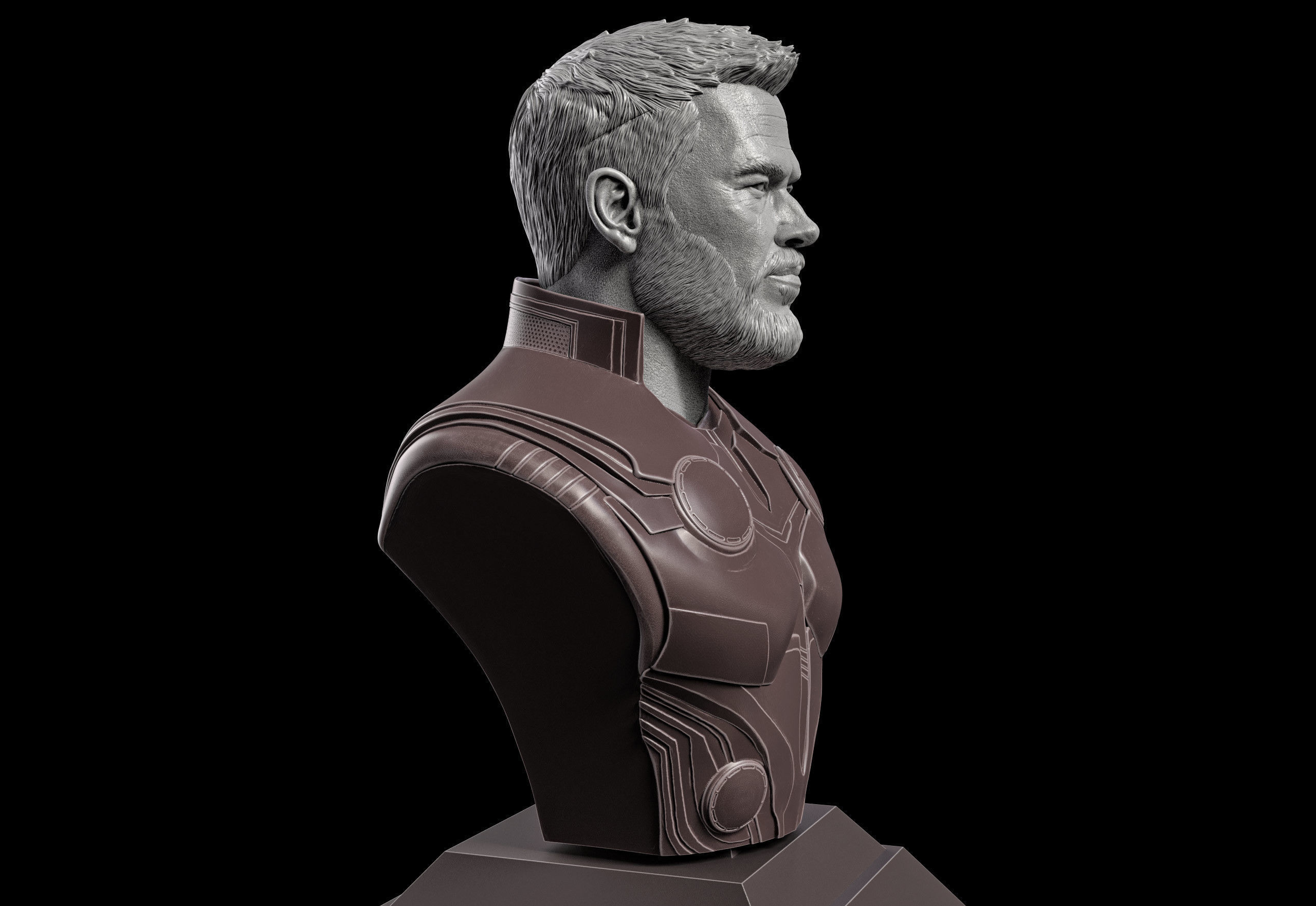 Thor- Chris Hemsworth Bust 3D print model_3