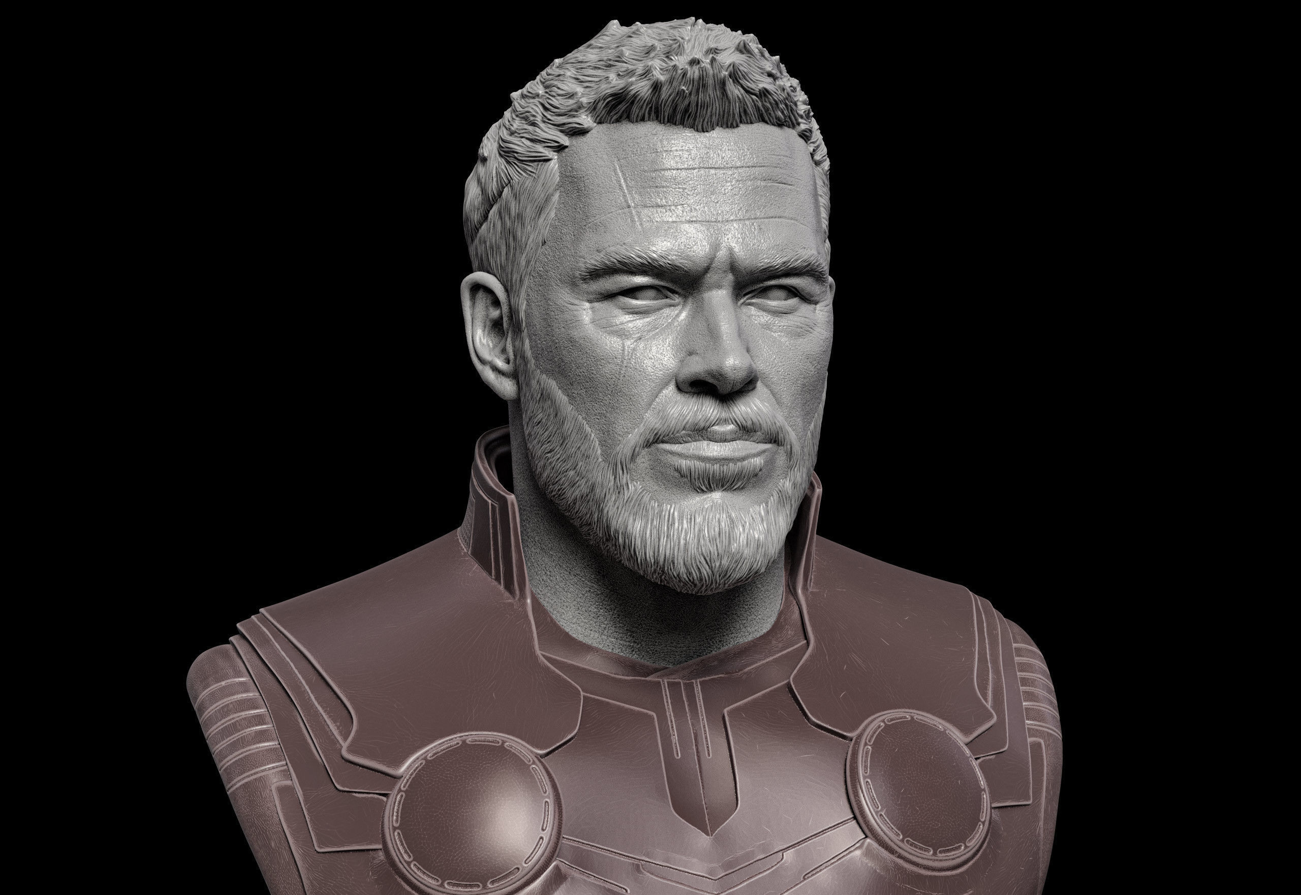Thor- Chris Hemsworth Bust 3D print model_2