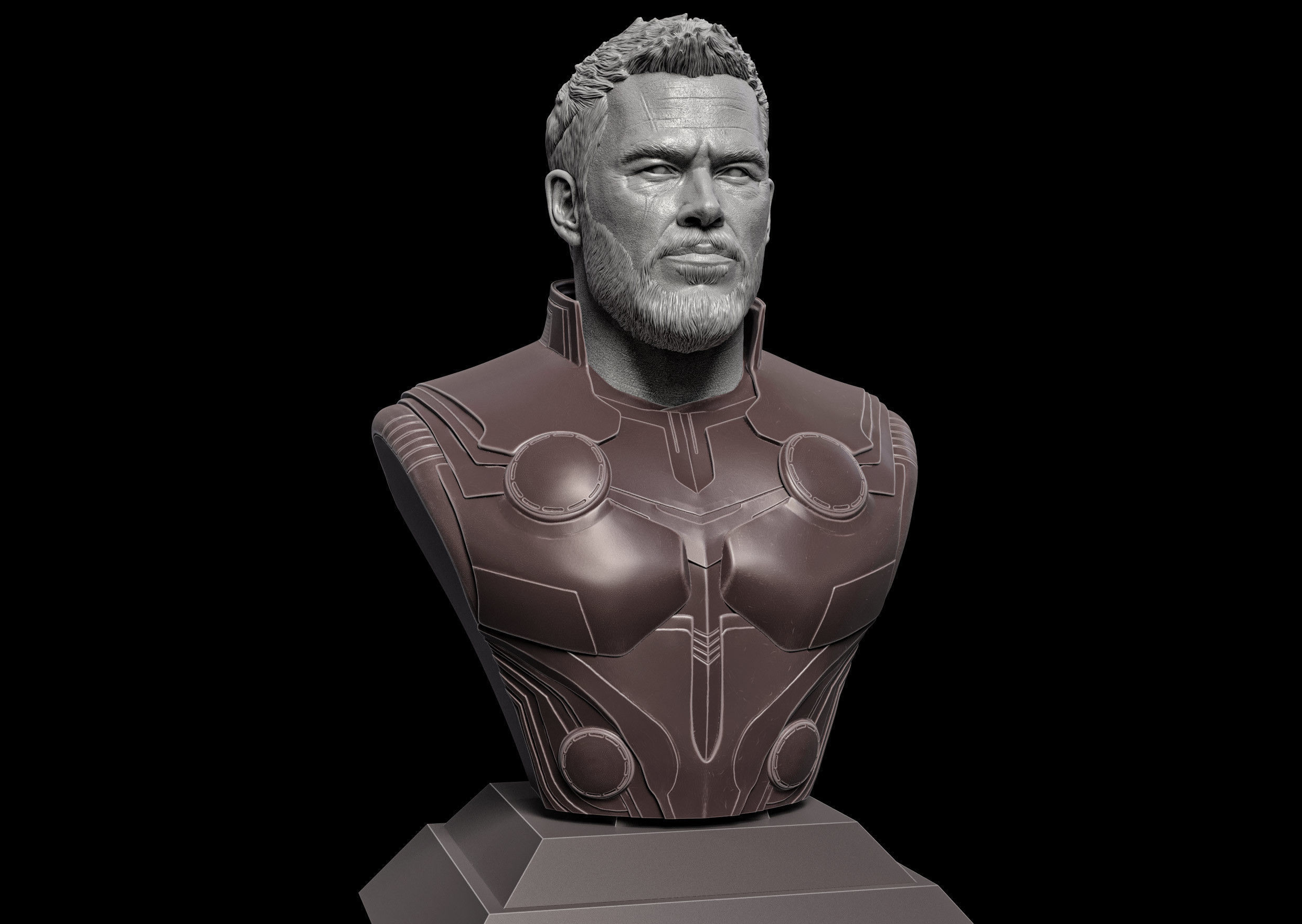 Thor- Chris Hemsworth Bust 3D print model_1
