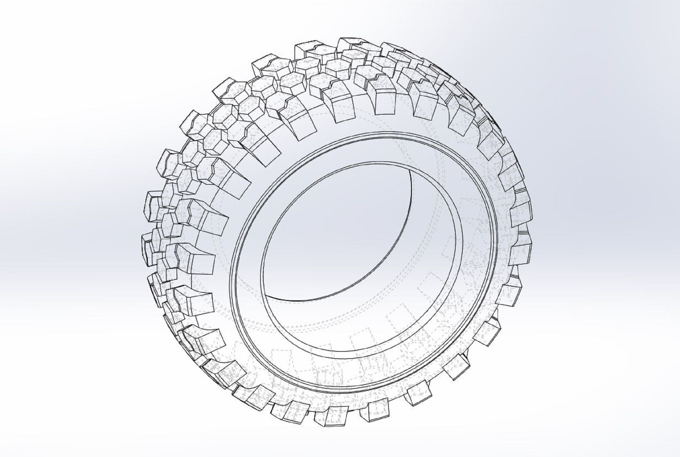 Offroad tire 43 Scale 1 to 25 3D print model_8
