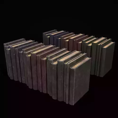 Simple Leather Books Blue Green Brown 3D Model Collection