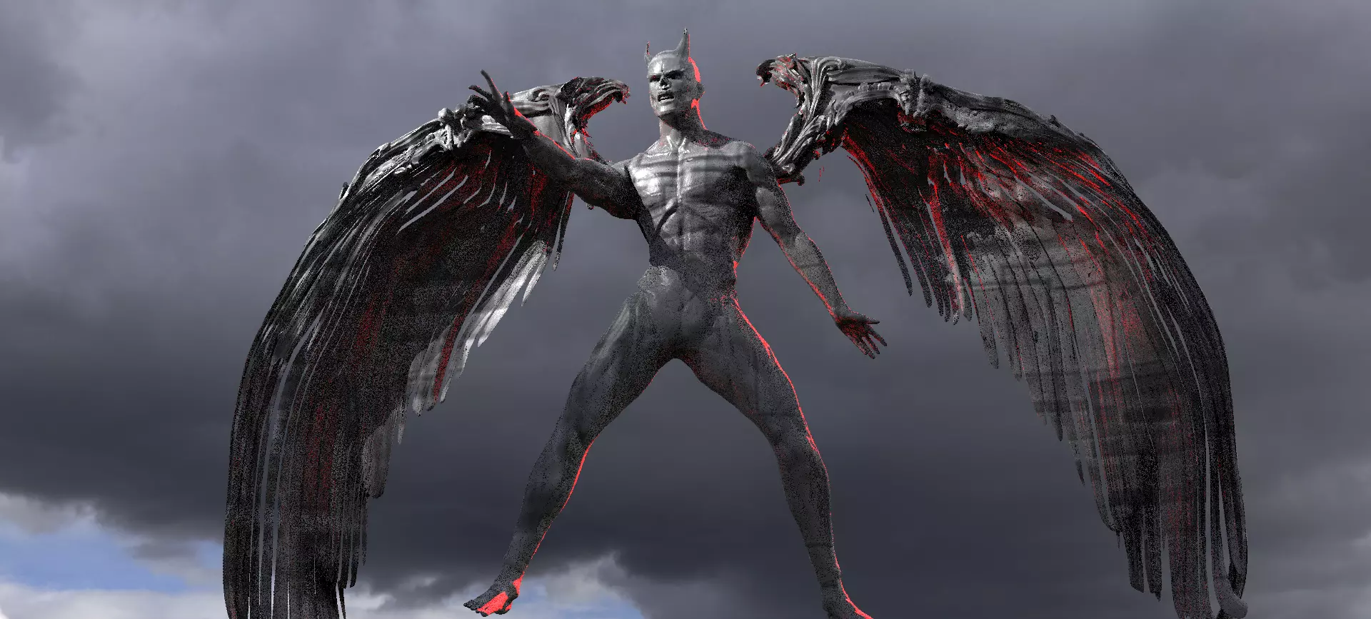 Fallen Angel Arch Dark Lord sculpture 3  3D model_0