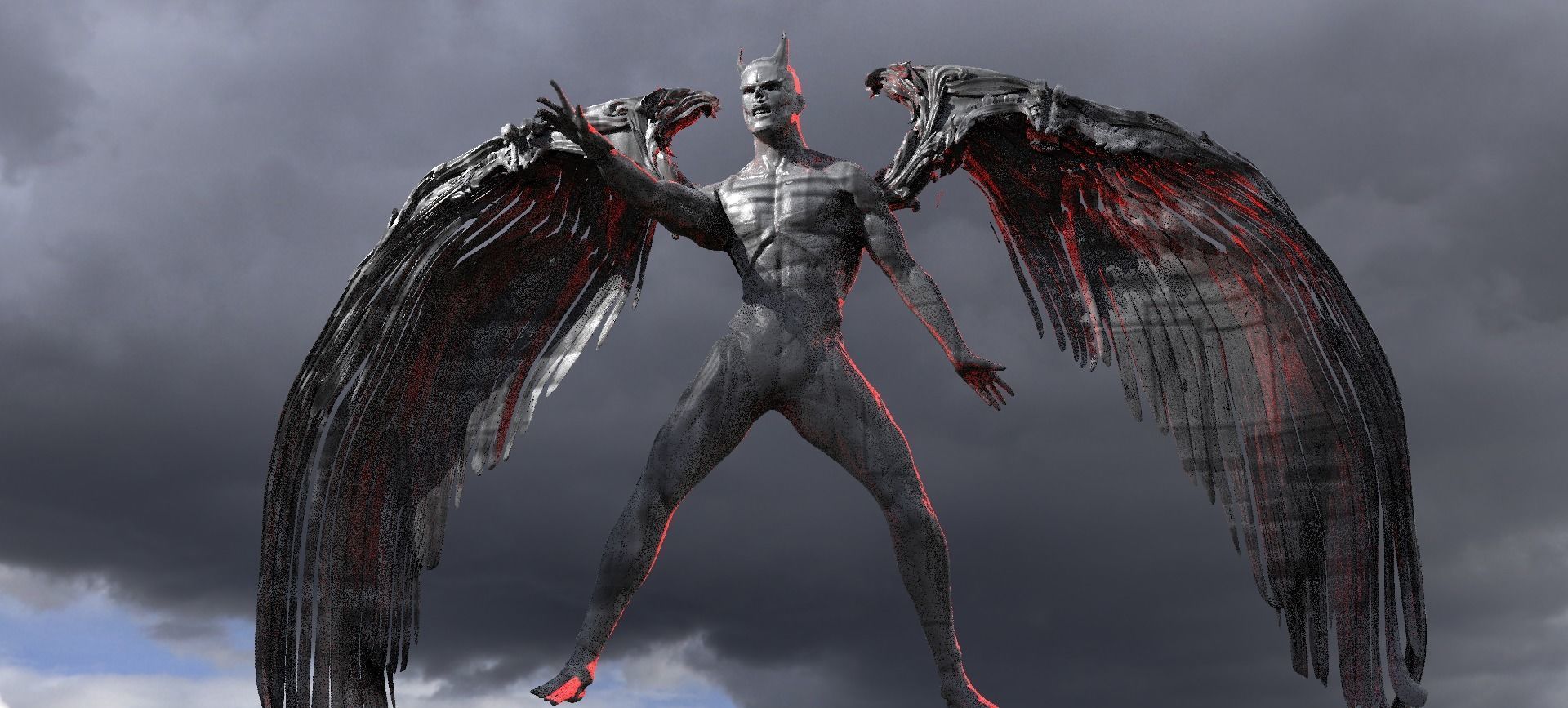 Fallen Angel Arch Dark Lord sculpture 3  3D model_1