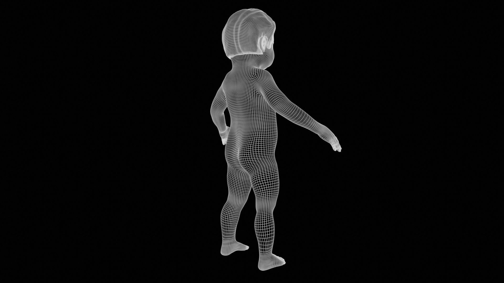 Realistic Child rigged Low-poly 3D model_18