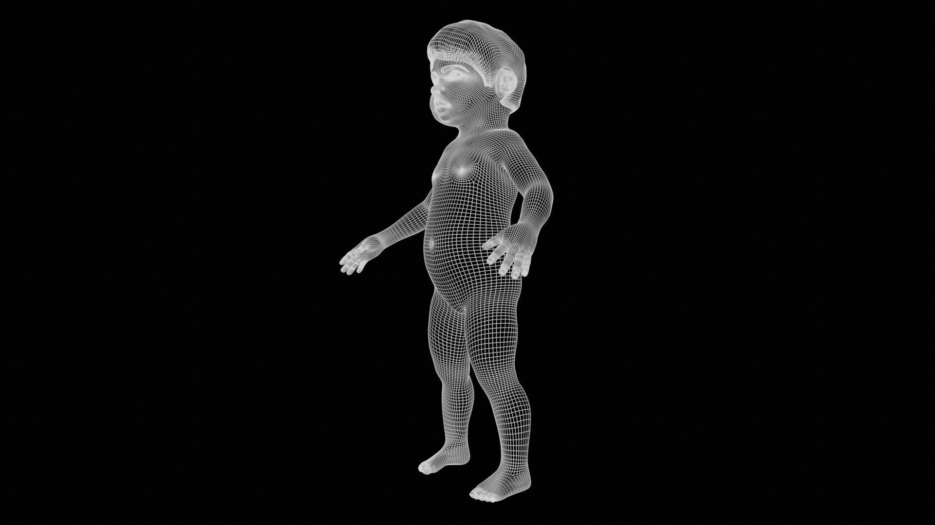 Realistic Child rigged Low-poly 3D model_19