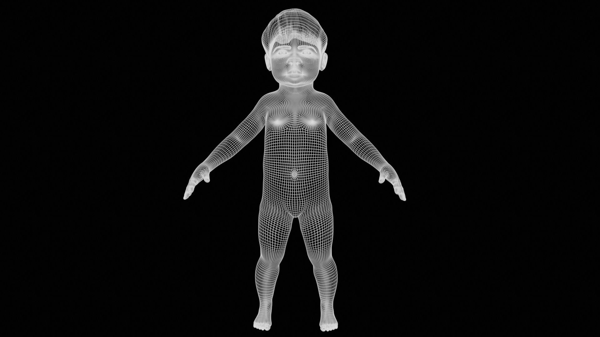 Realistic Child rigged Low-poly 3D model_23