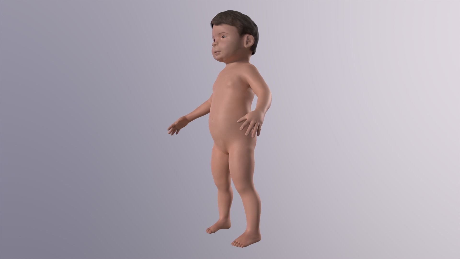 Realistic Child rigged Low-poly 3D model_9