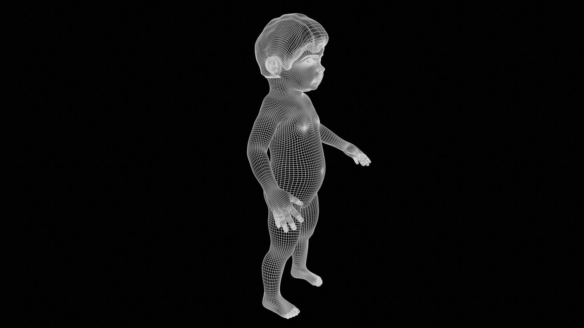 Realistic Child rigged Low-poly 3D model_21