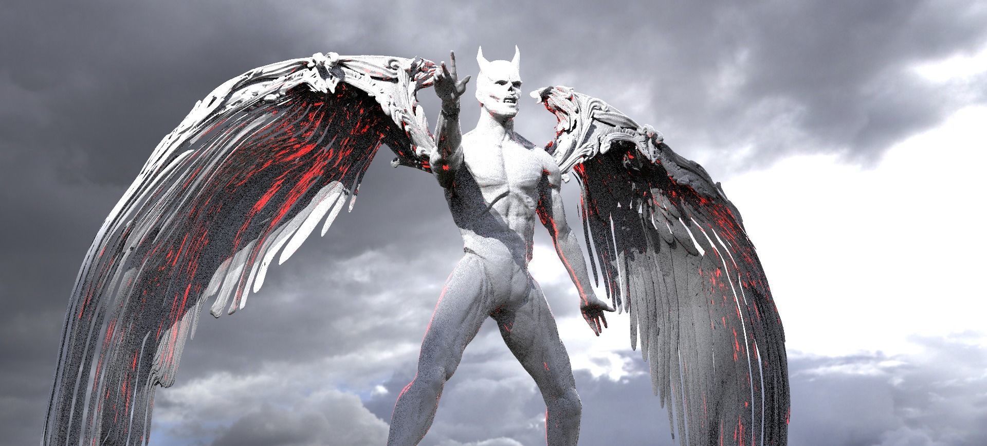 Fallen Angel Arch Dark Lord sculpture 5 3D model_1