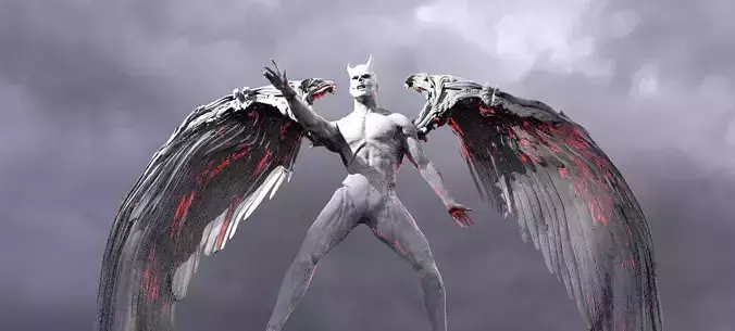 Fallen Angel Arch Dark Lord sculpture 5 3D model