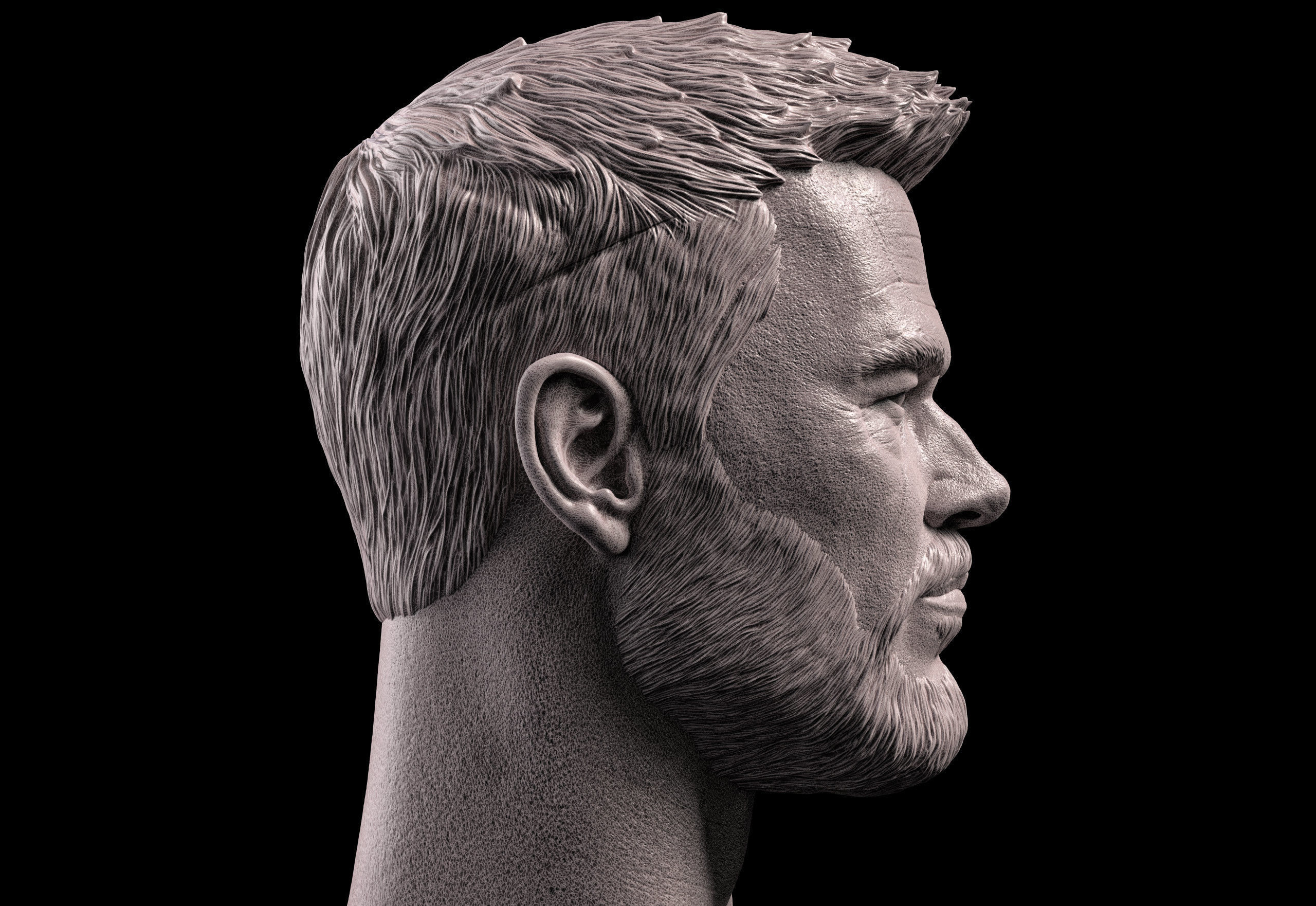 Thor- Chris Hemsworth Head 3D print model_3