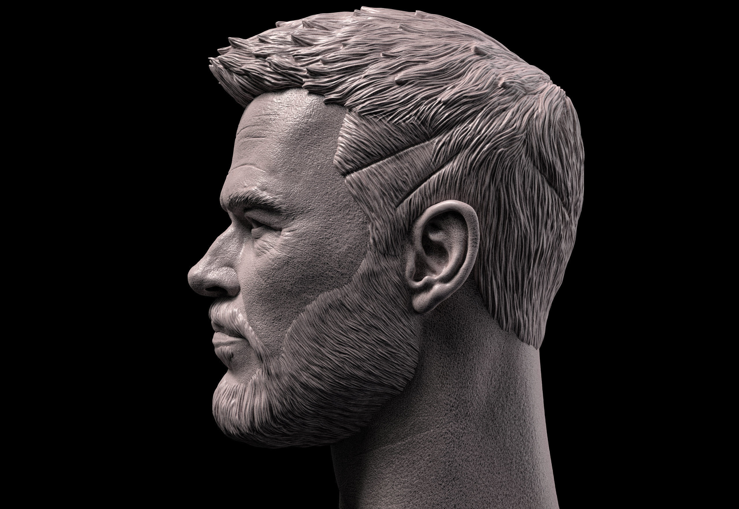 Thor- Chris Hemsworth Head 3D print model_4