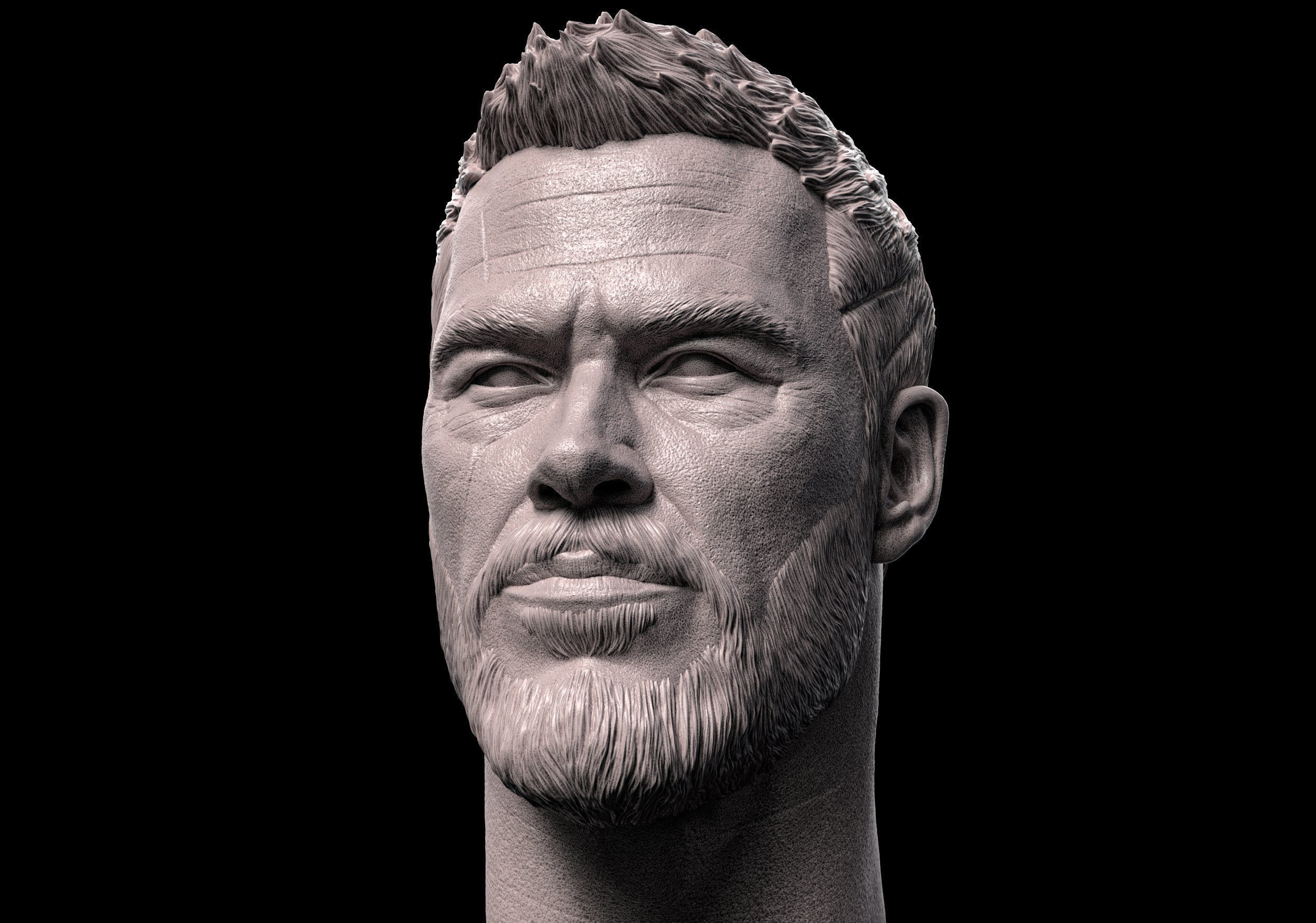 Thor- Chris Hemsworth Head 3D print model_1