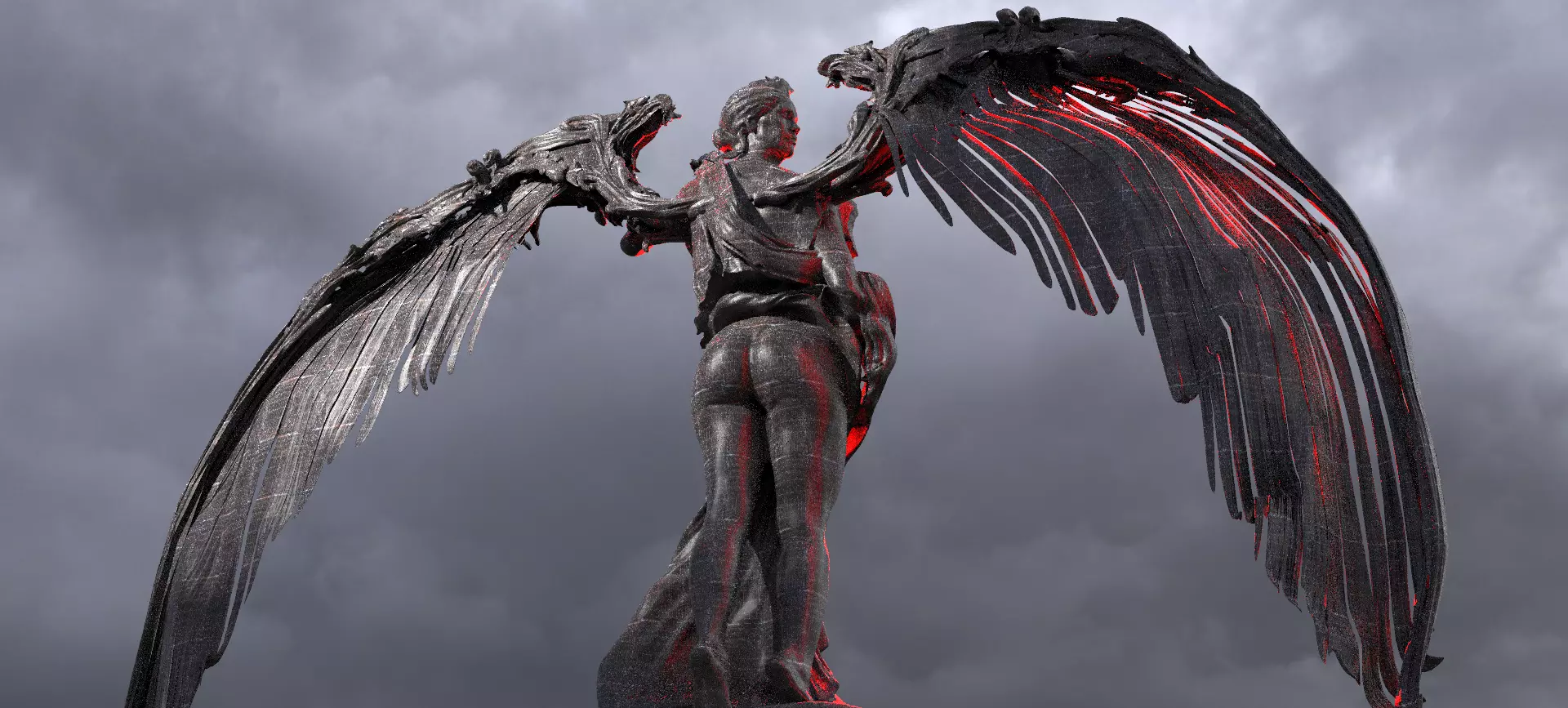 Fallen Angel Female Arch Wings 2  3D model_0